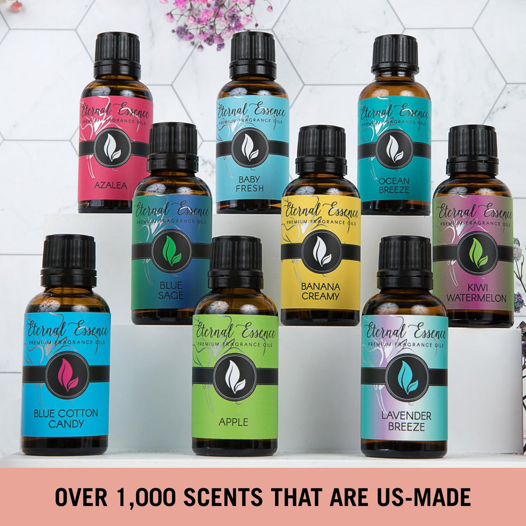 6 piece Eternal Essence Step Into Fall Gift Set Premium Fragrance Oils Almond Coconut Milk, Fire Amber, Sexy Cinnamon Clove, Reindeer Retreat, Warmth of The Holidays, Tobacco Vanilla