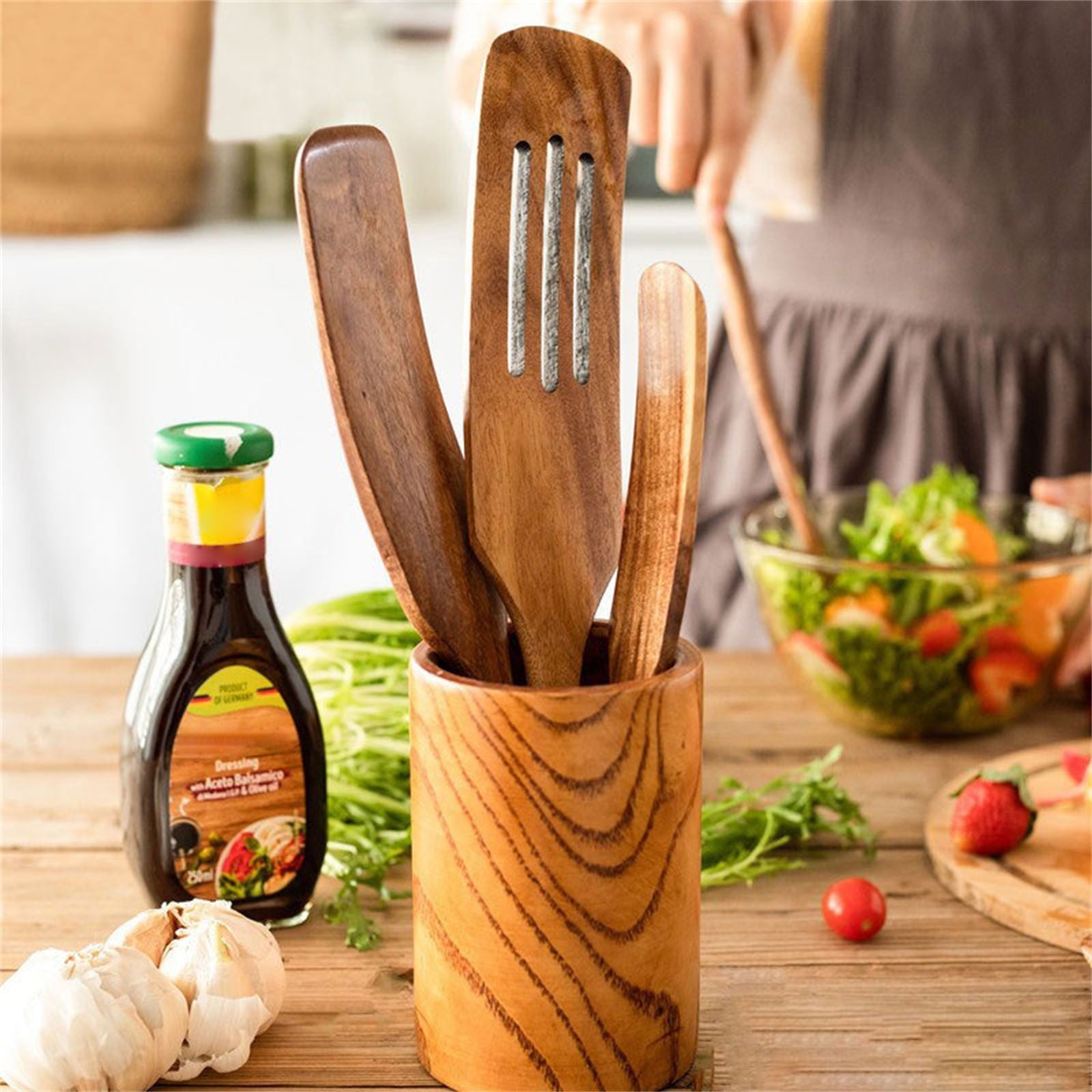 Clearance!! Wooden Spurtle Teak Spurtles Kitchen Tools Wooden Spatula for Cooking Wood Utensils Non Stick Cookware for Serving Stirring Mixing Scraping Scooping Cooking Utensil