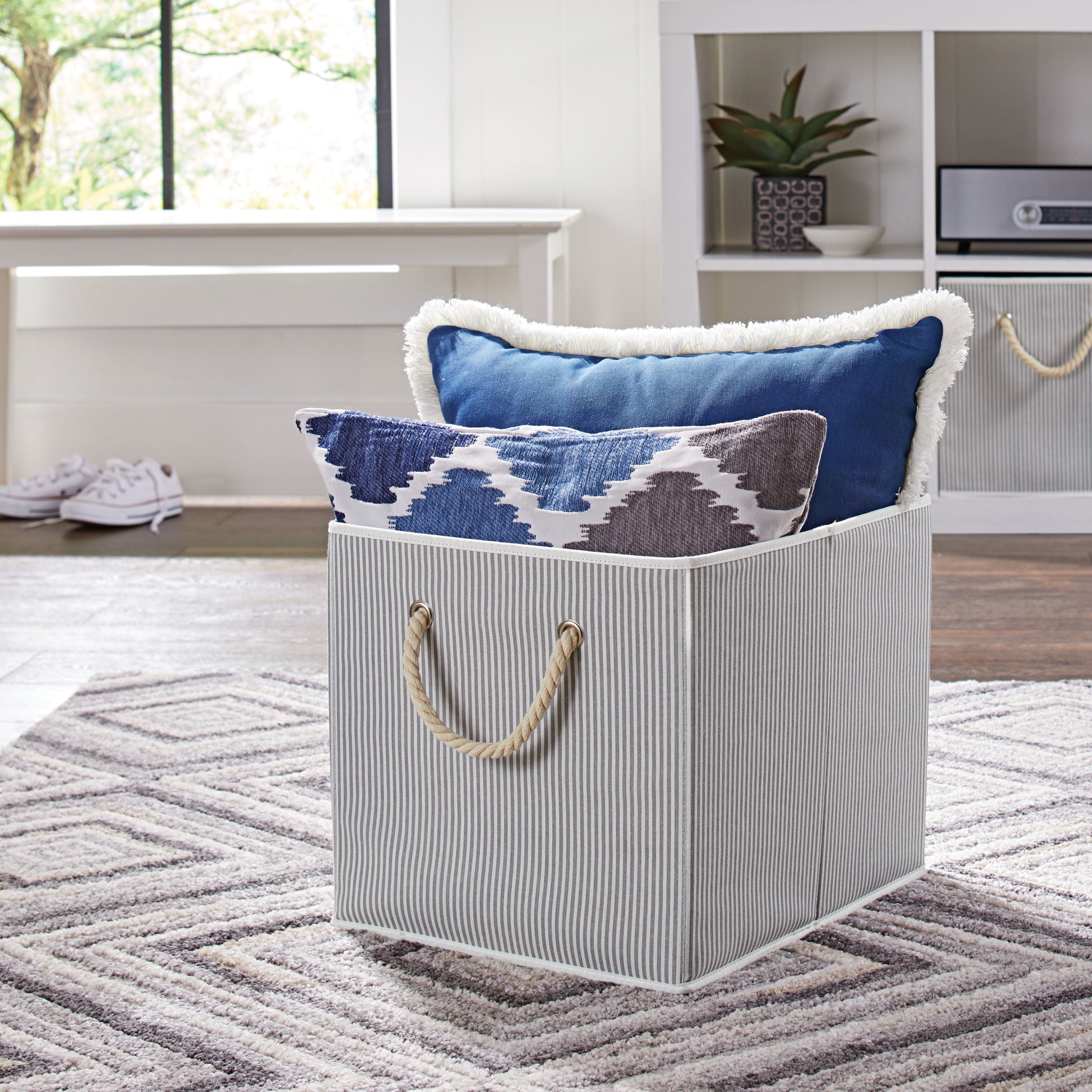 Better Homes &amp; Gardens Collapsible Fabric Cube Storage Bin, Vanilla