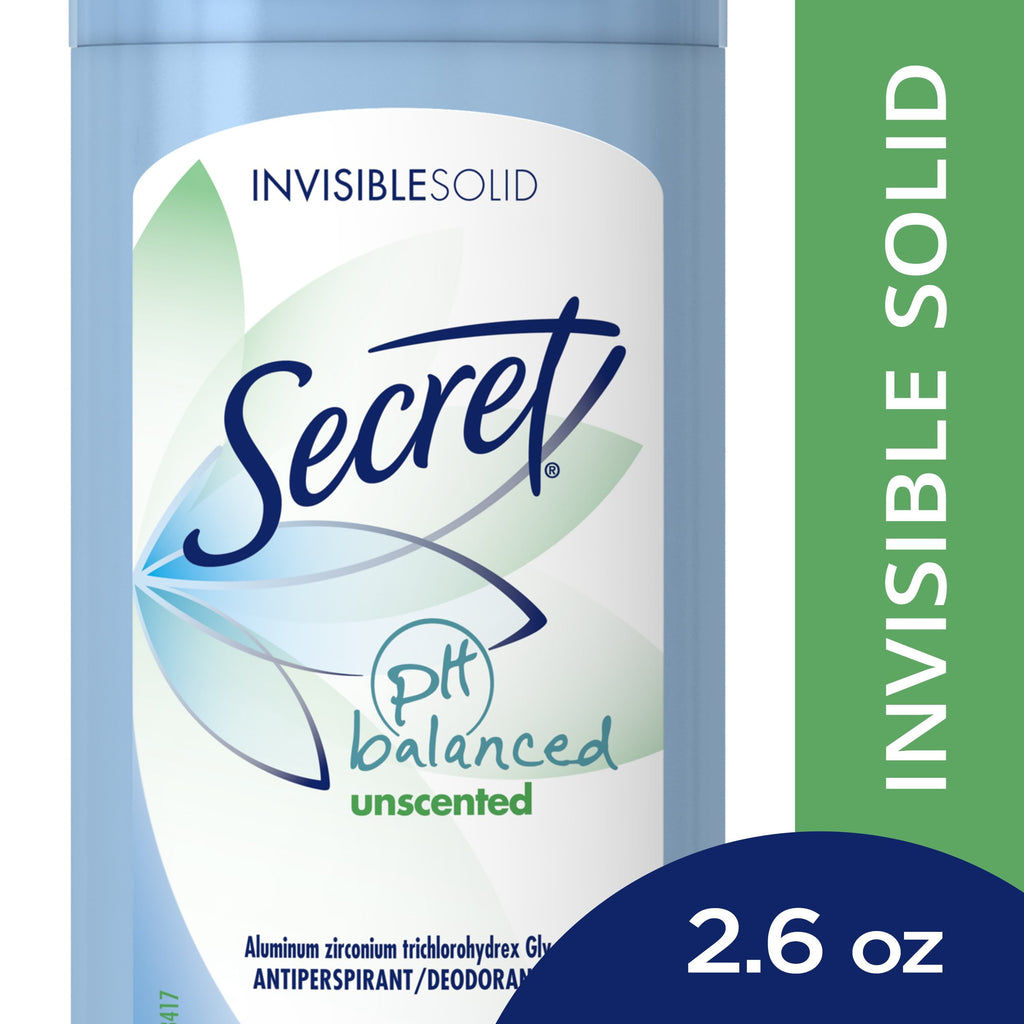 Invisible Solid Antiperspirant Deodorant, Unscented - 2.6 oz - 2 Packs