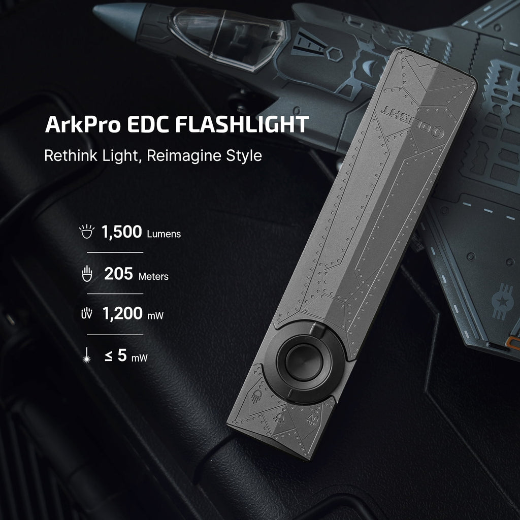 EDC Flat Flashlight Rechargeable with Green Beam, UV and White LED,1500 Lumens USB-C Pocket Camping Flashlight, Spotlight Floodlight for Outdoor Emergency Working (Matte Black CW)