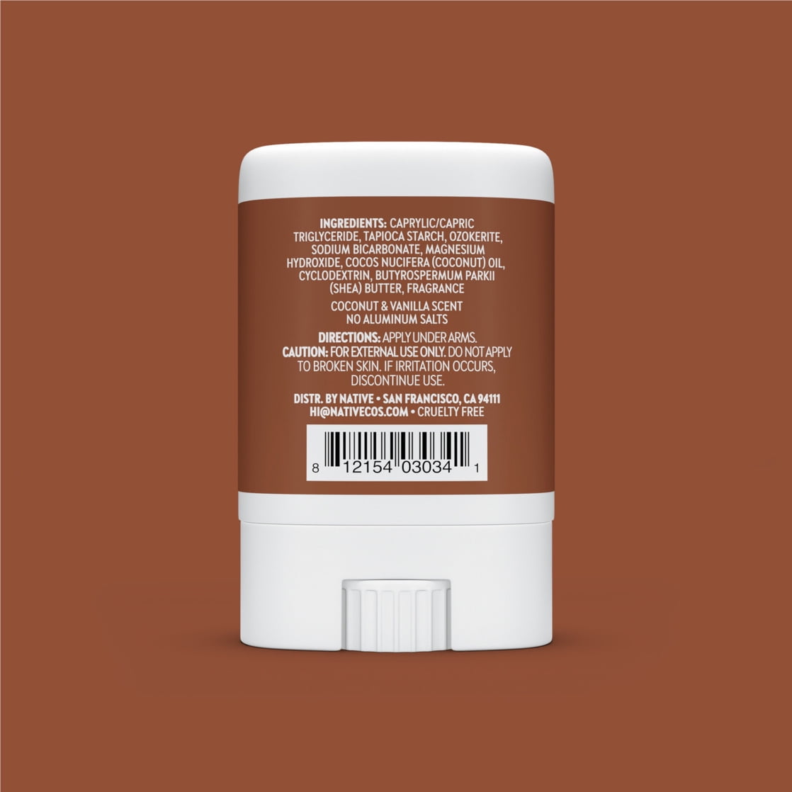 Deodorant, Aluminum Free, Coconut &amp; Vanilla, for Women and Men, Travel Size 0.35 oz