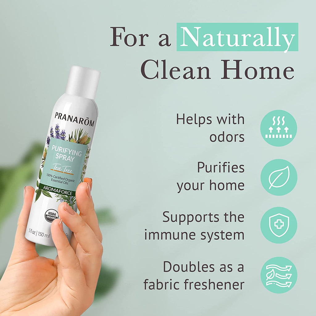 Aromaforce Air Purifying Spray With Organic Essential Oils, Deodorizers For Home, Essential Oil Infused With Plant Essences, Fresh Citrus Scent, Certified Organic, 150ml