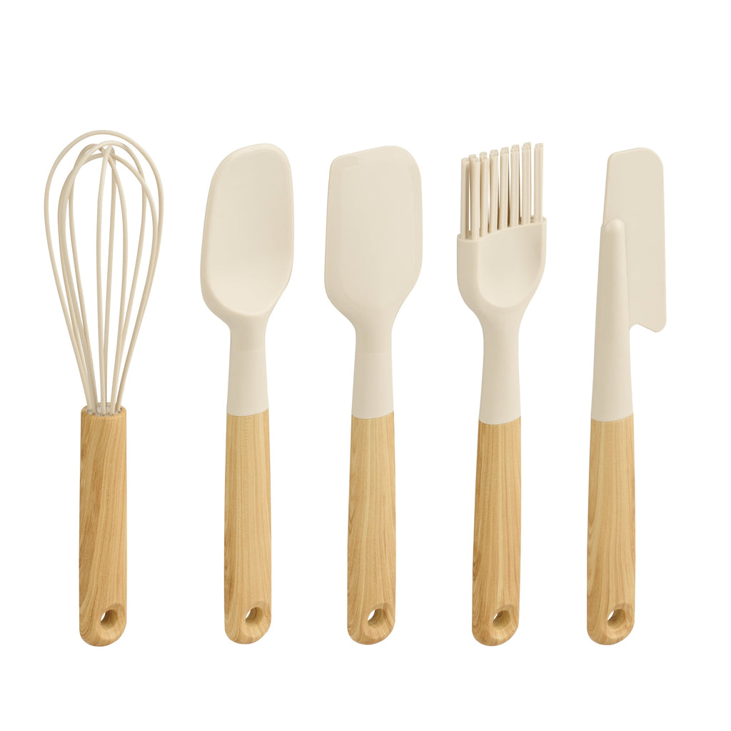 5 Piece Mini Utensils, Light Gray