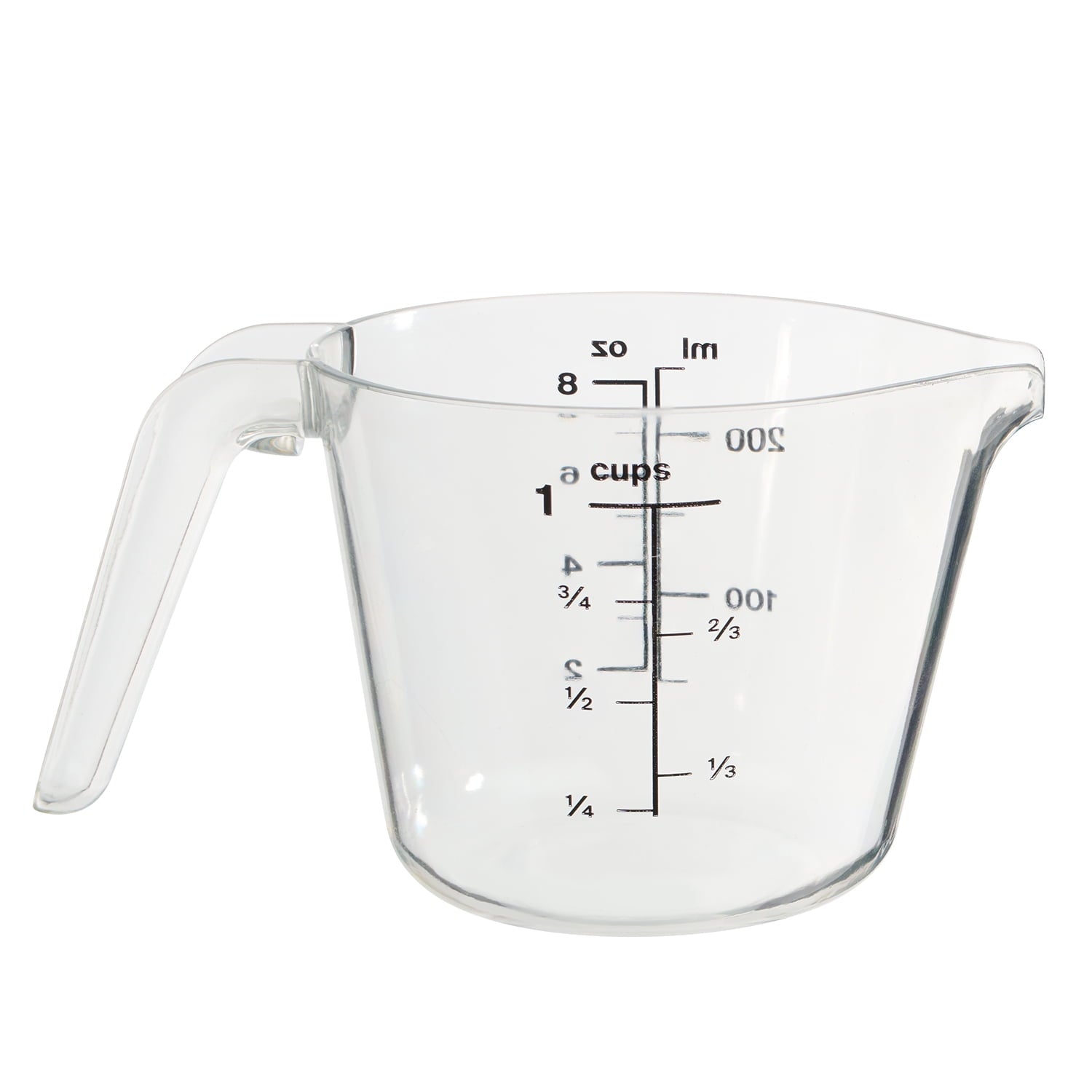 1 Cup Large Spout Plastic Measuring Cup, Clear
