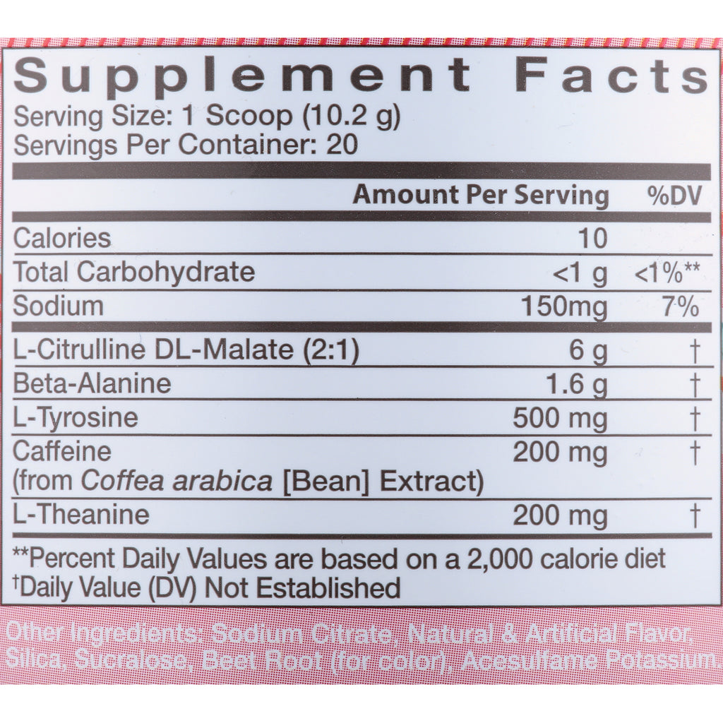 Pre-workout Powder, Hawaiian Shaved Ice, 20 Servings, 200mg Caffeine