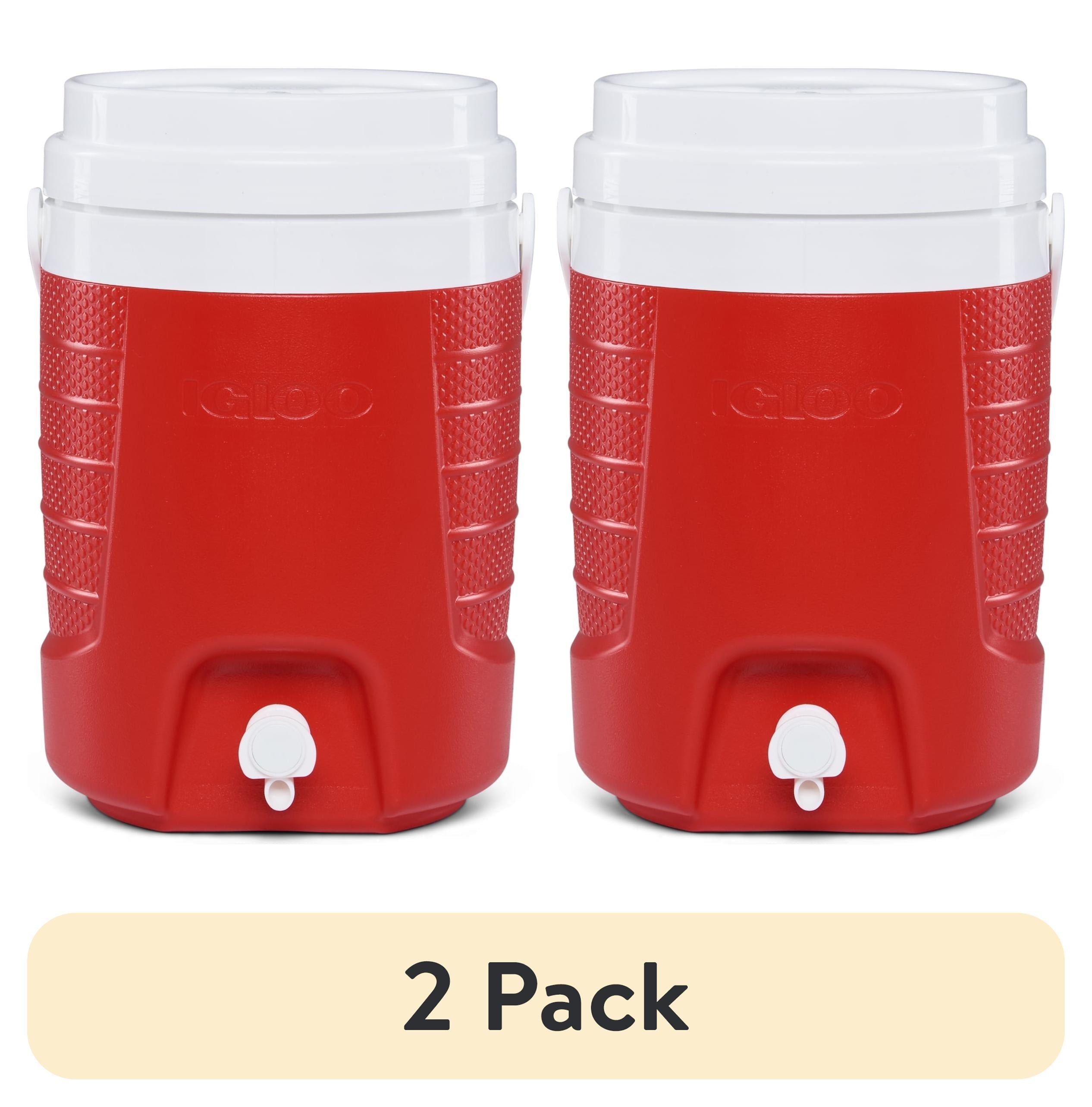 (2 pack) Igloo 2- Gallon Sport Beverage Jug with Hooks- Red