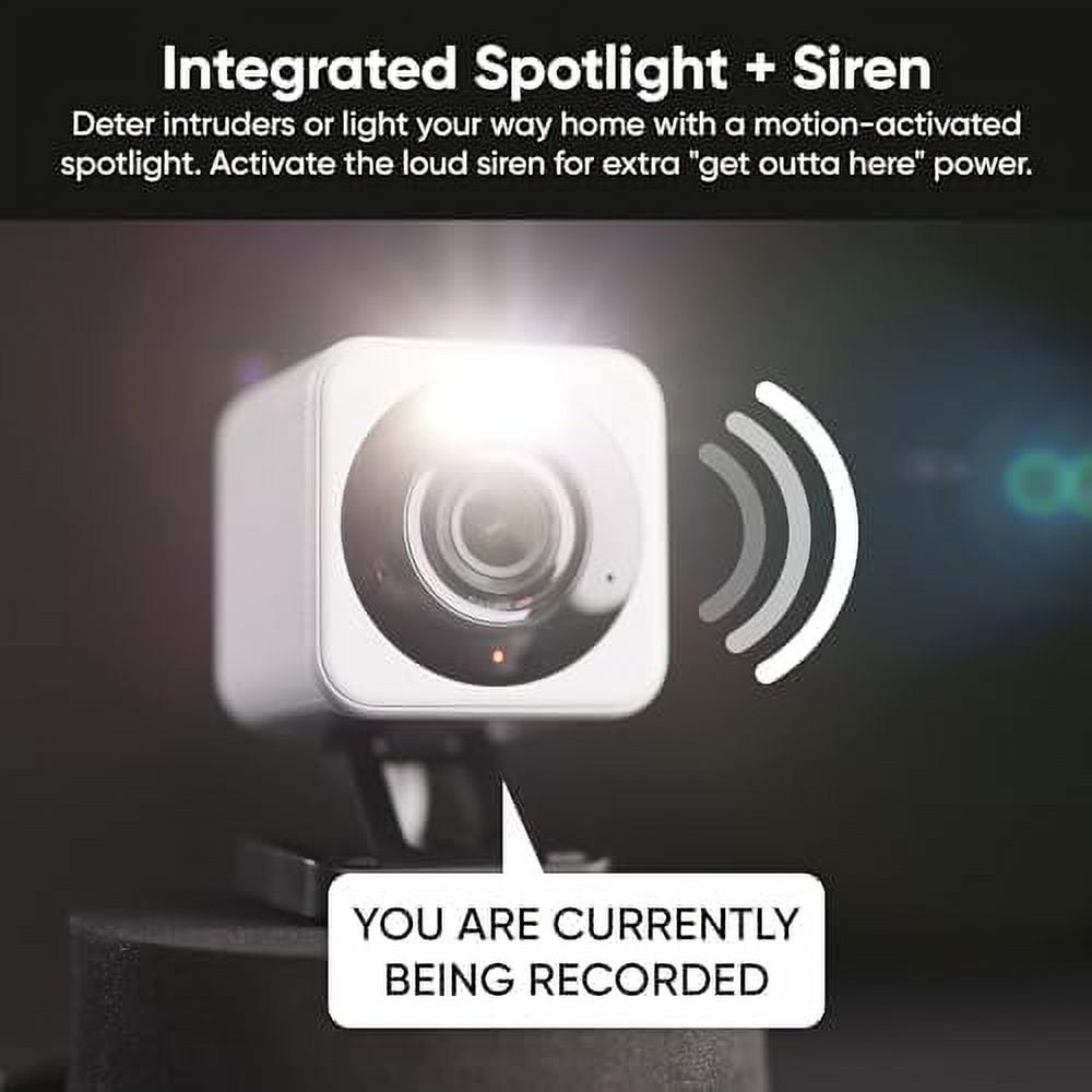 Cam v4 2K HD Wi-Fi Smart Home Security Camera Indoor/Outdoor Pet/Baby Monitor Motion Activated