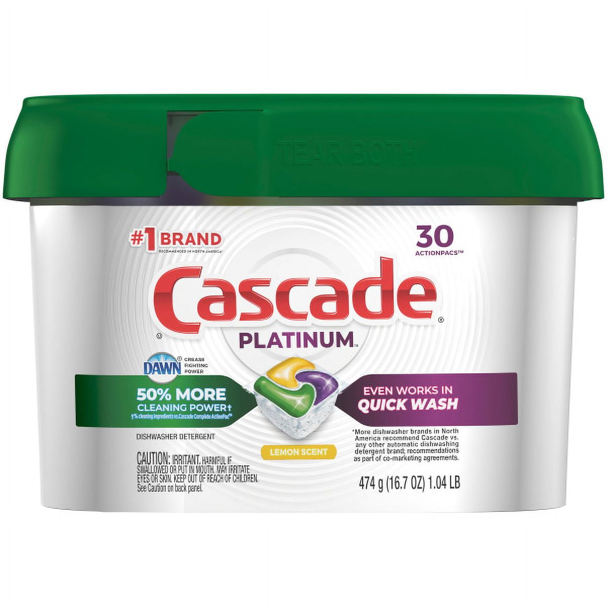 ® Platinum™ ActionPacs™ Dishwasher Detergent Pods, Fresh Scent, Pack Of 30
