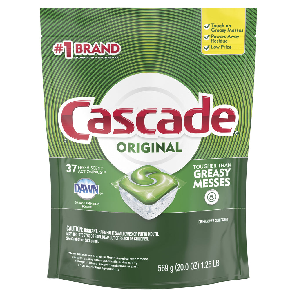 Original Dishwasher Pods, ActionPacs Dishwasher Detergent Tabs, Fresh Scent, 37 Ct