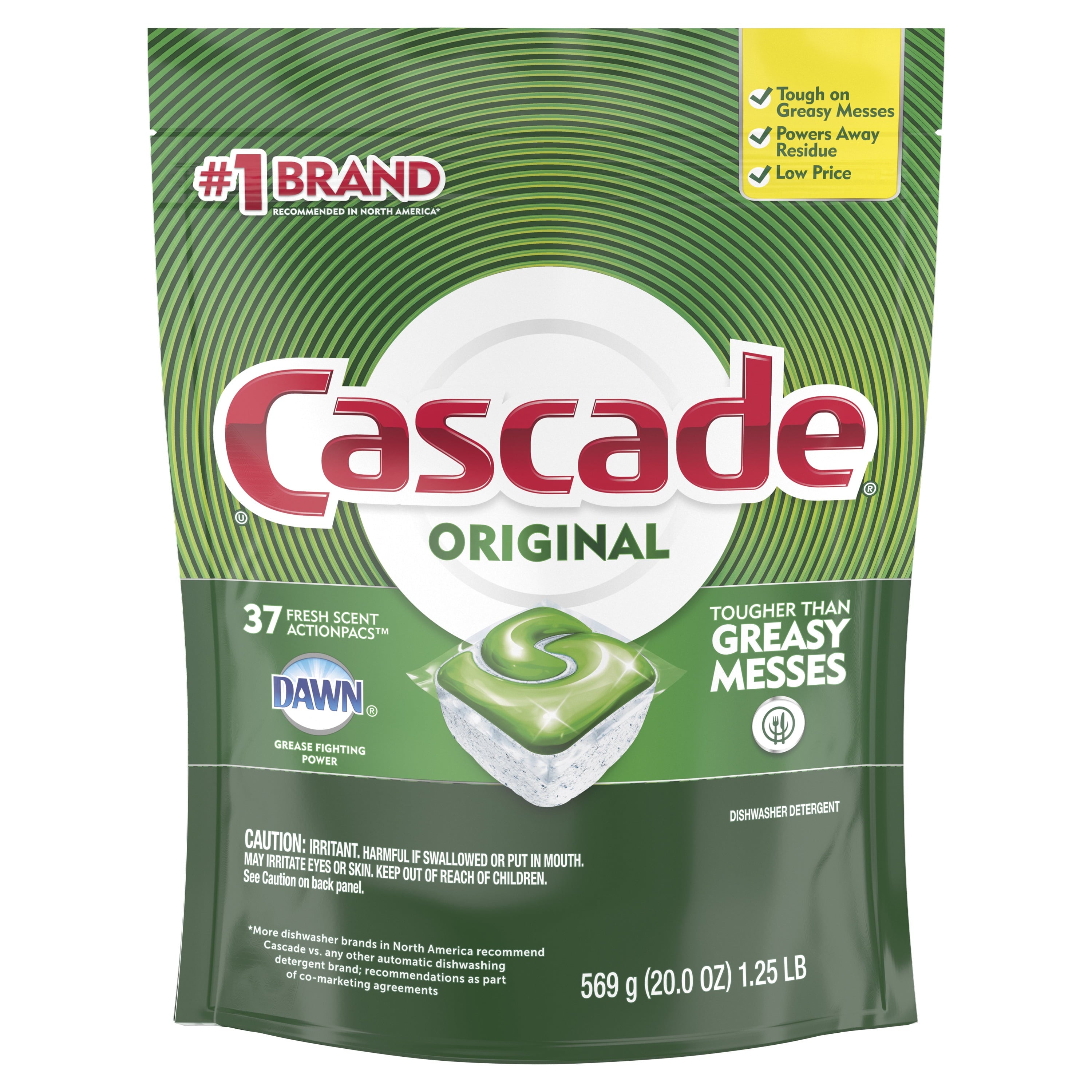Original Dishwasher Pods, ActionPacs Dishwasher Detergent Tabs, Fresh Scent, 37 Ct