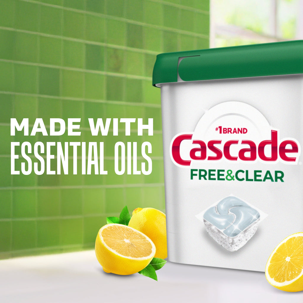 Free &amp; Clear Dishwasher Pods, Dishwasher Detergent Packs, Detergent Tabs, Lemon, 19 Count