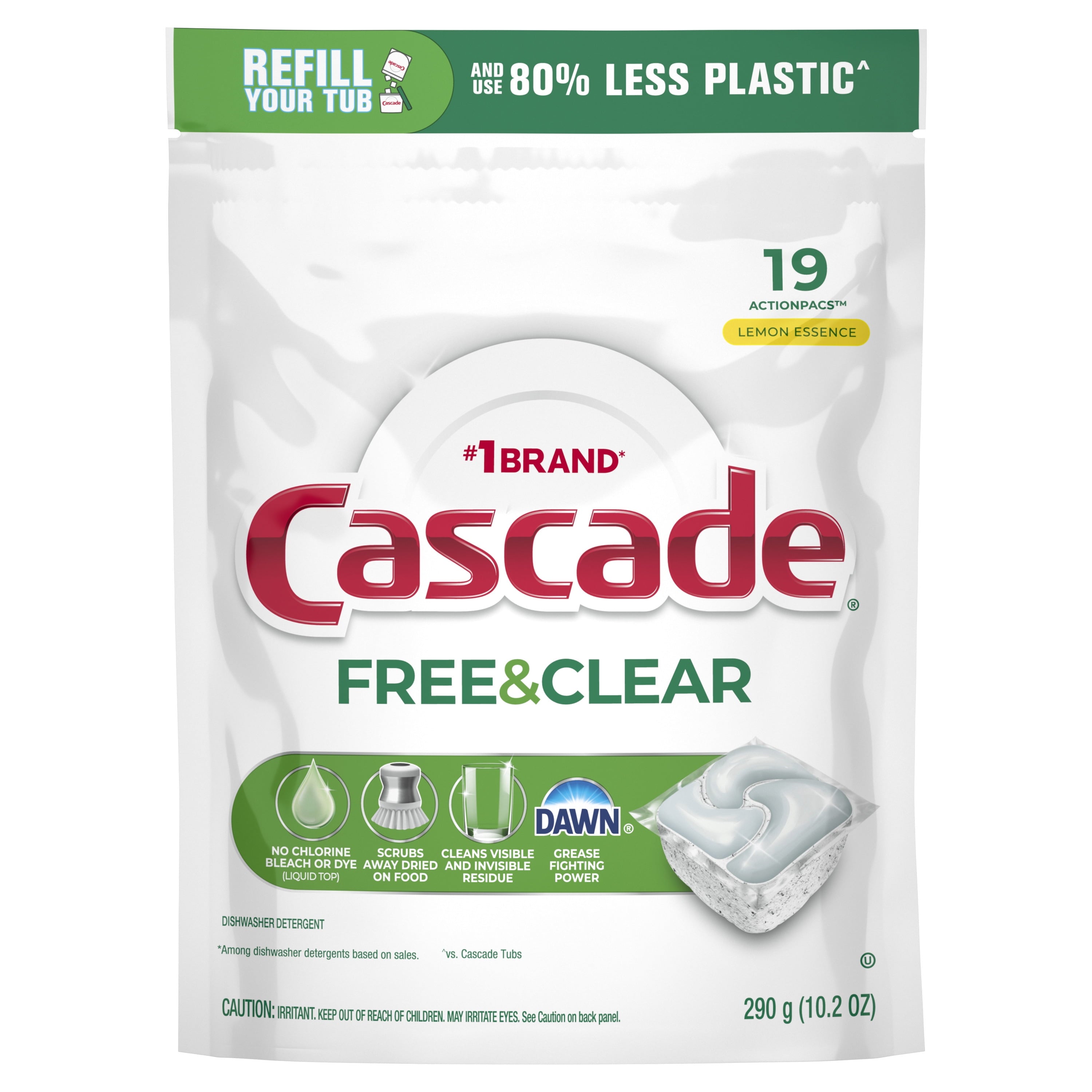 Free &amp; Clear Dishwasher Pods, Dishwasher Detergent Packs, Detergent Tabs, Lemon, 19 Count