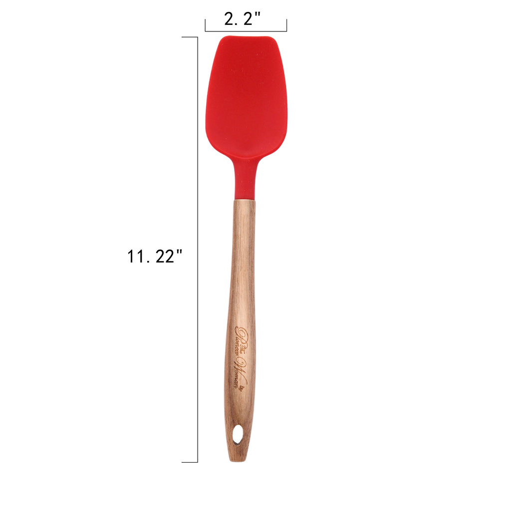 10-Piece Silicone and Acacia Wood Handle Cooking Utensils Set, Blue