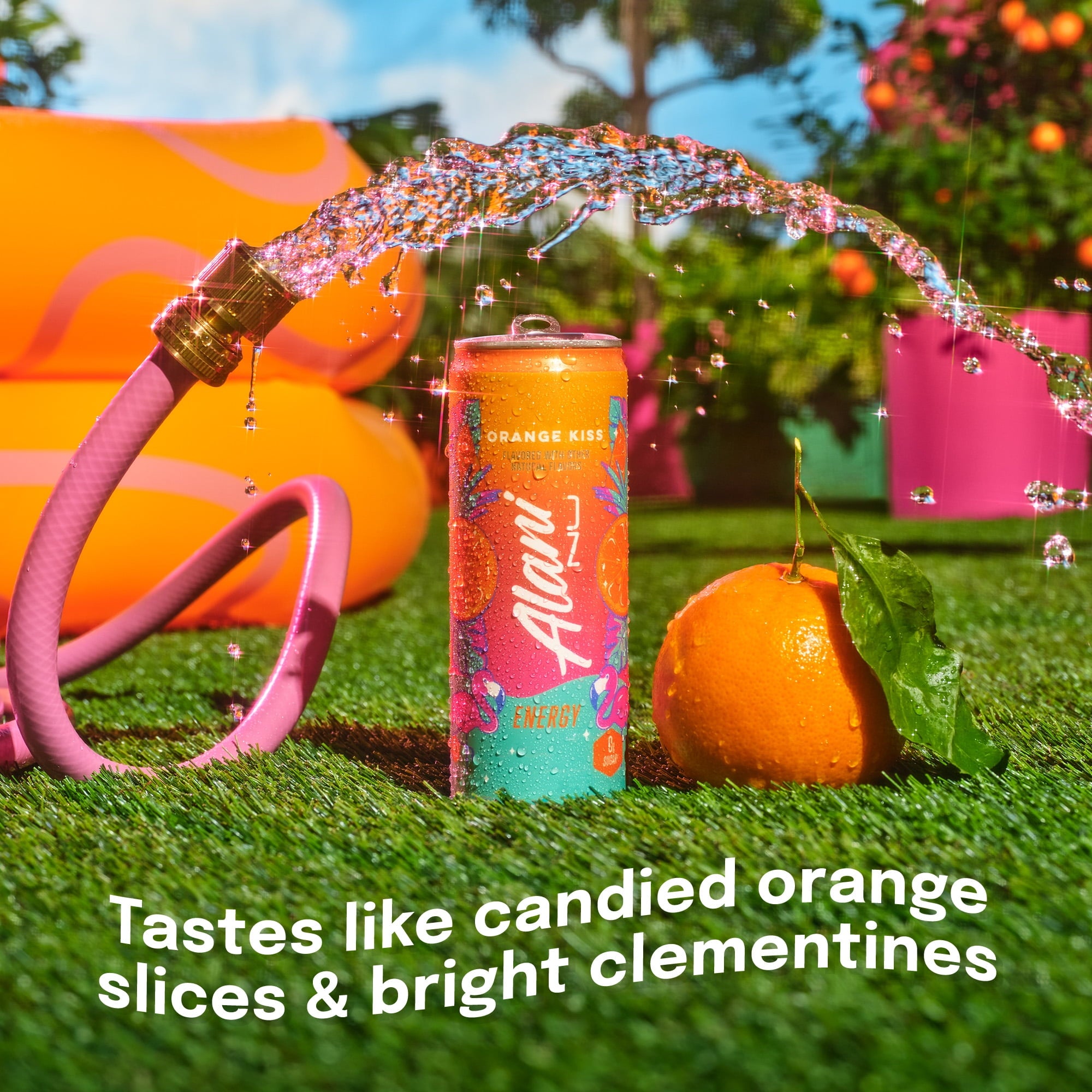 Sugar Free Energy Drink, Orange Kiss, 12 fl oz, 24 Pack, Cans, 200mg Caffeine