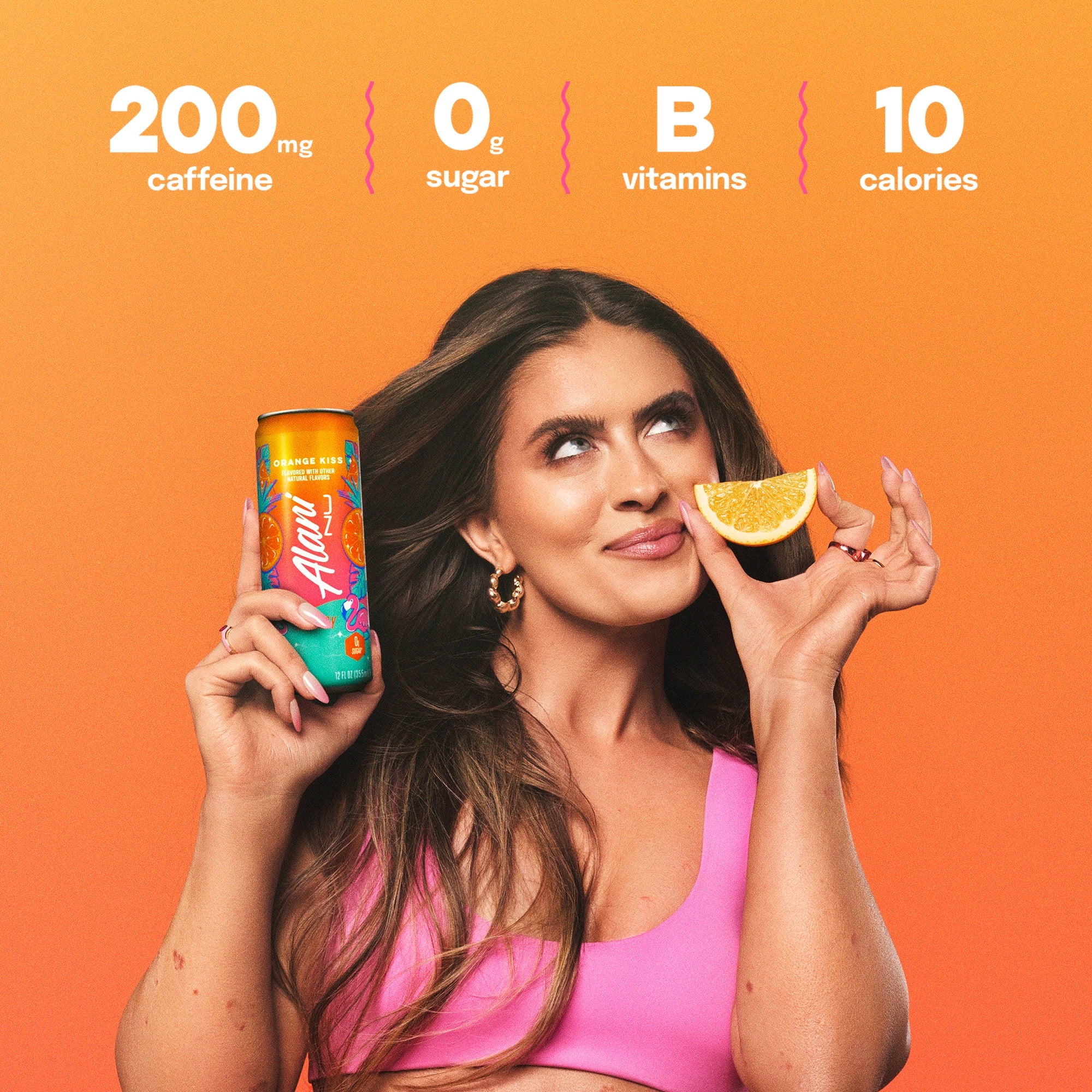 Sugar Free Energy Drink, Orange Kiss, 12 fl oz, 24 Pack, Cans, 200mg Caffeine