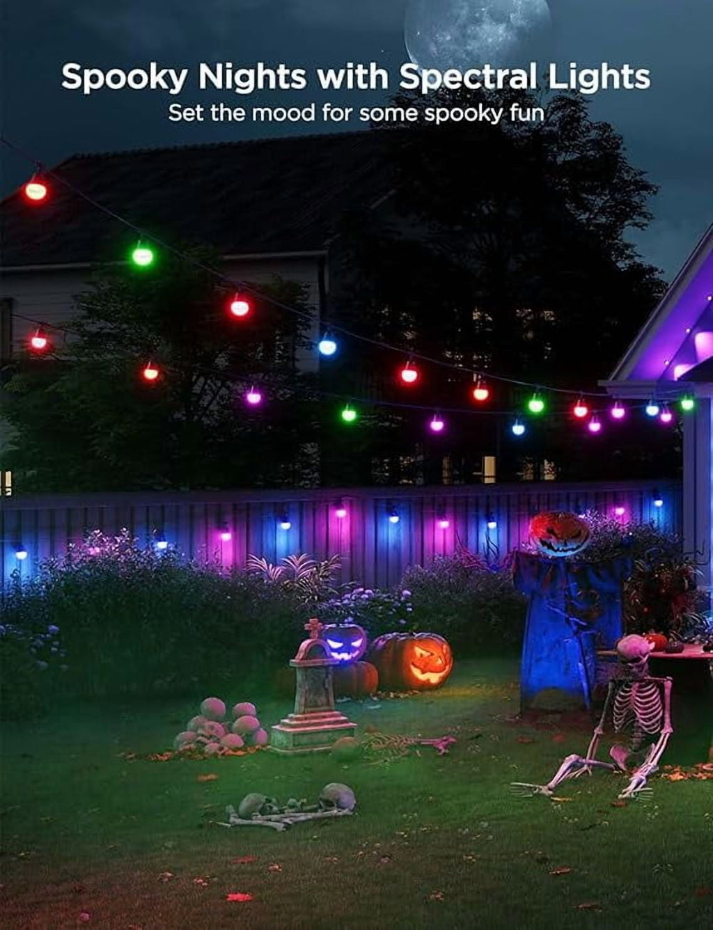 Smart Outdoor String Lights, 48ft, Corded Electric