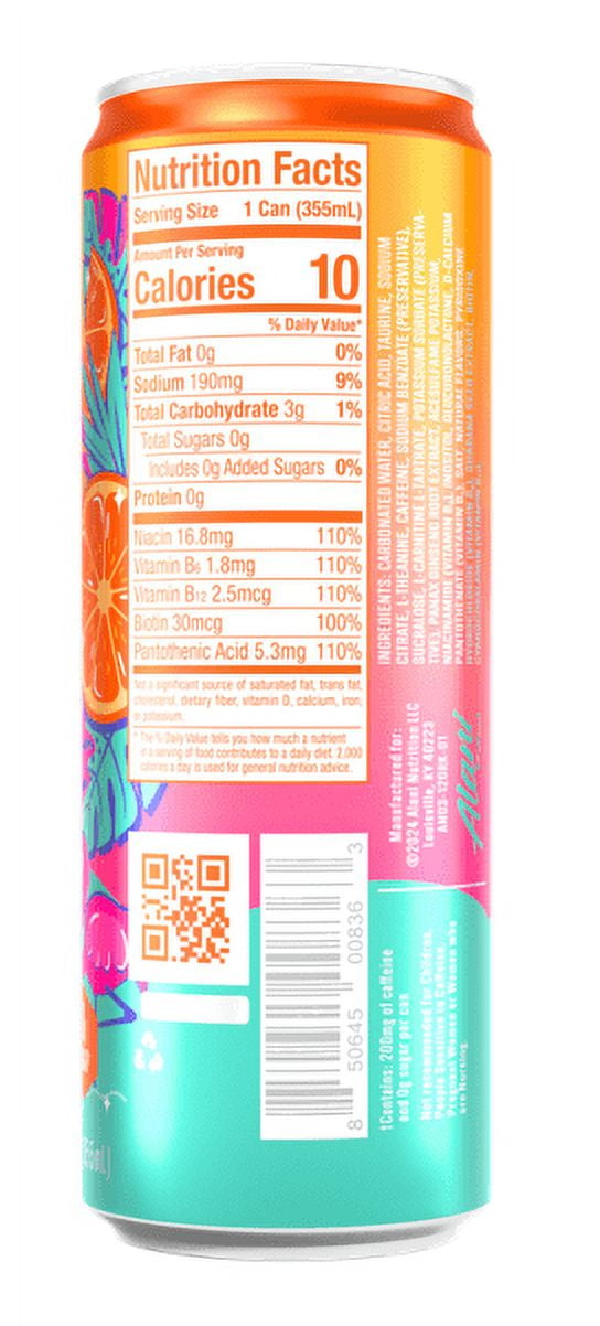 Energy Drink, NEW Orange Kiss, 12 fl oz (Single Can)