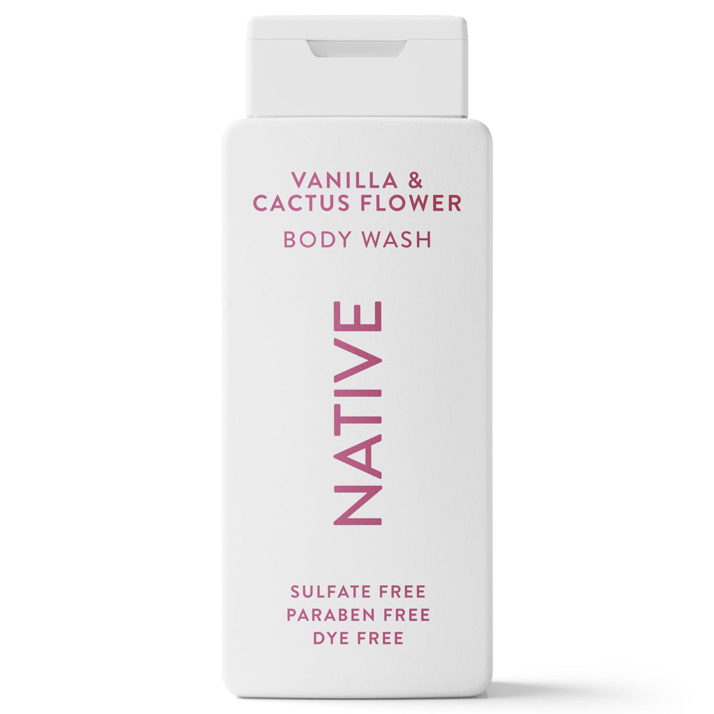 Body Wash, Vanilla &amp; Cactus Flower, Sulfate Free, Naturally Derived Ingredients, 24hr Freshness, for Women &amp; Men, 18 fl oz