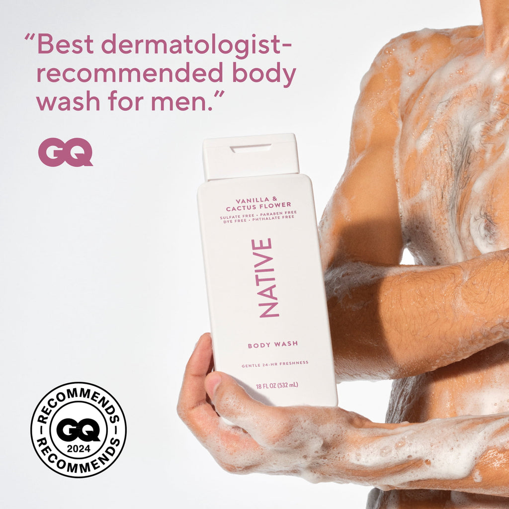 Body Wash, Vanilla &amp; Cactus Flower, Sulfate Free, Naturally Derived Ingredients, 24hr Freshness, for Women &amp; Men, 18 fl oz