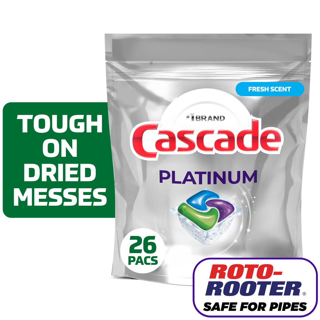 Platinum Dishwasher Pods, Dishwasher Detergent Soap Tabs, Fresh, 26 Count