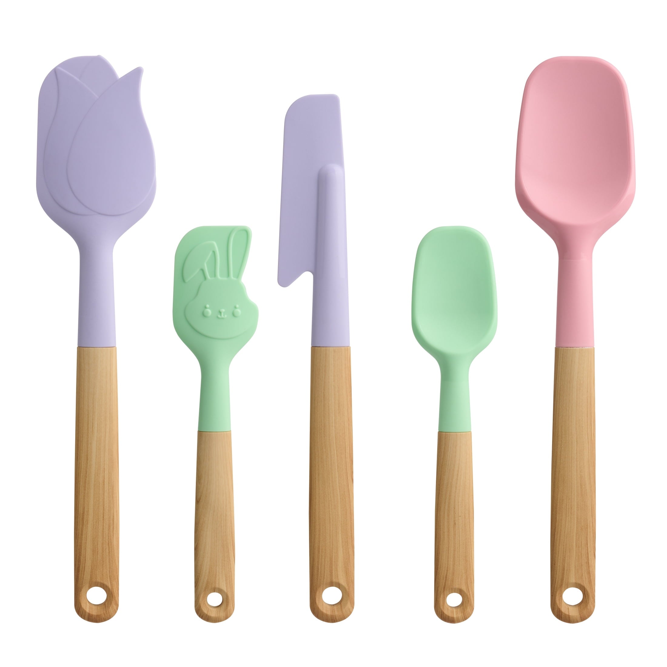 Way To Celebrate 5-Piece Baking Tools. Purple, Pink and Green
