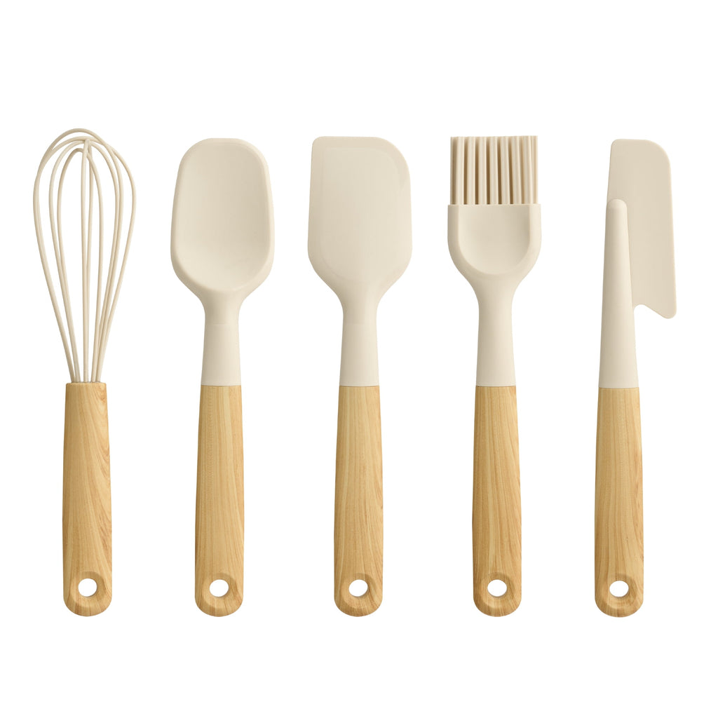 5 Piece Mini Utensils, Light Gray