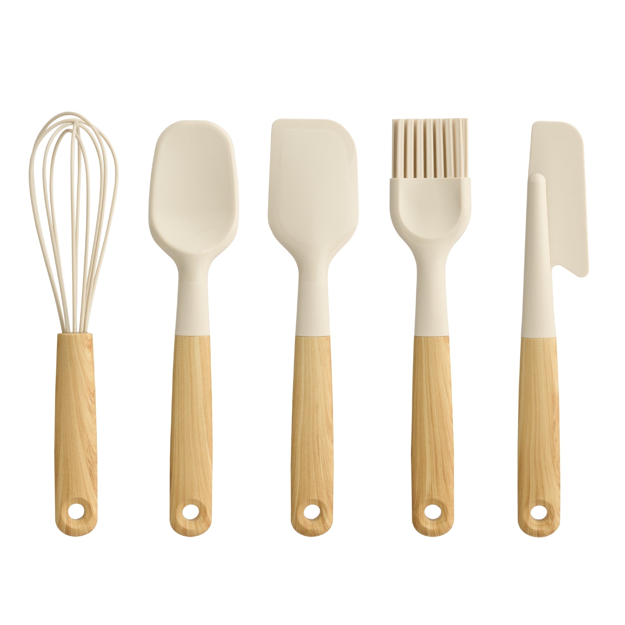 5 Piece Mini Utensils, Light Gray