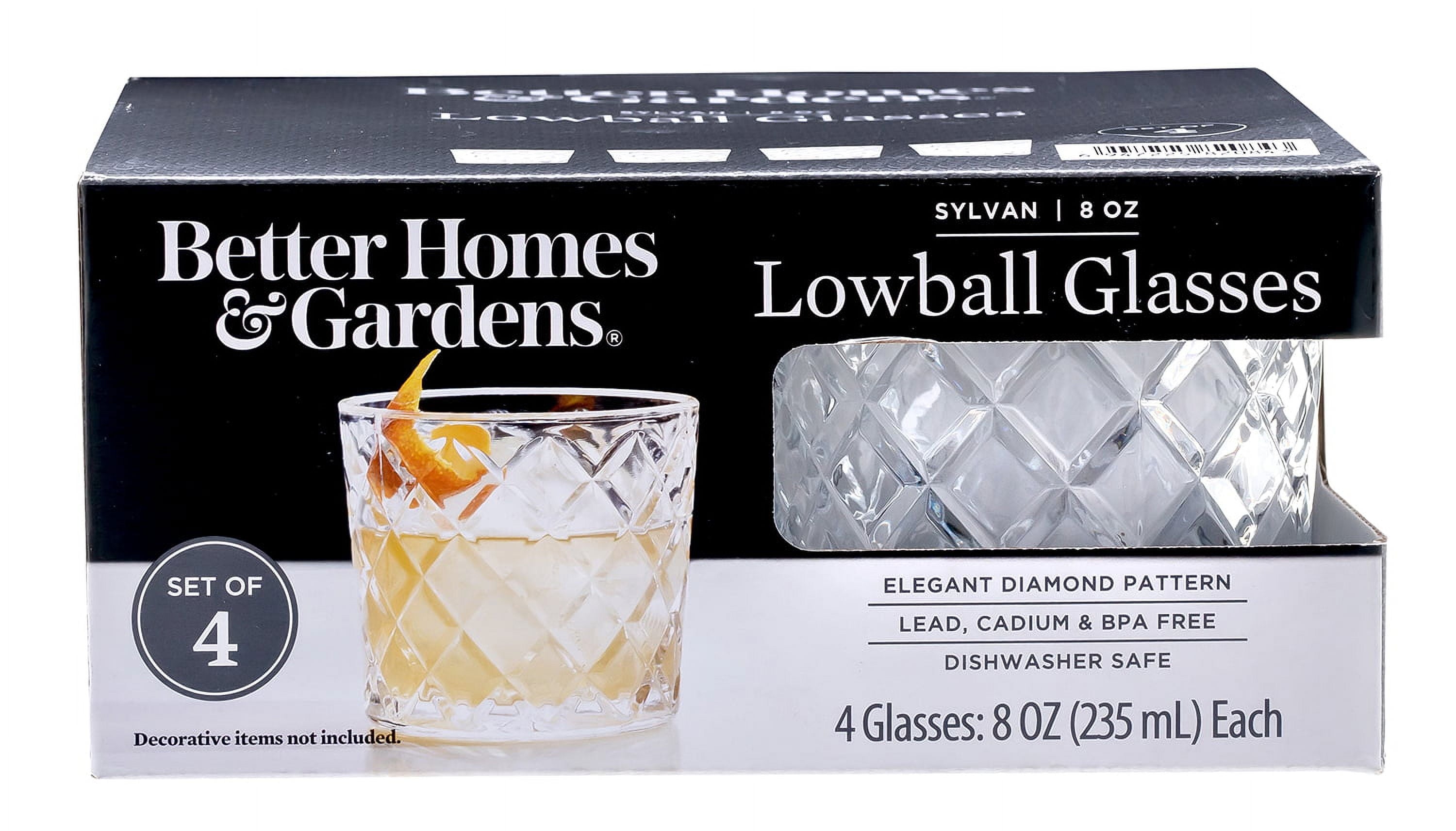 Better Homes &amp; Gardens Diamond Cut Old Fashioned Glass, 4-Pack