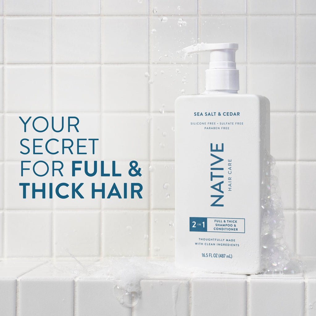 Full and Thick 2-in-1 Mens Shampoo and Conditioner Sea Salt and Cedar 16.5 fl oz