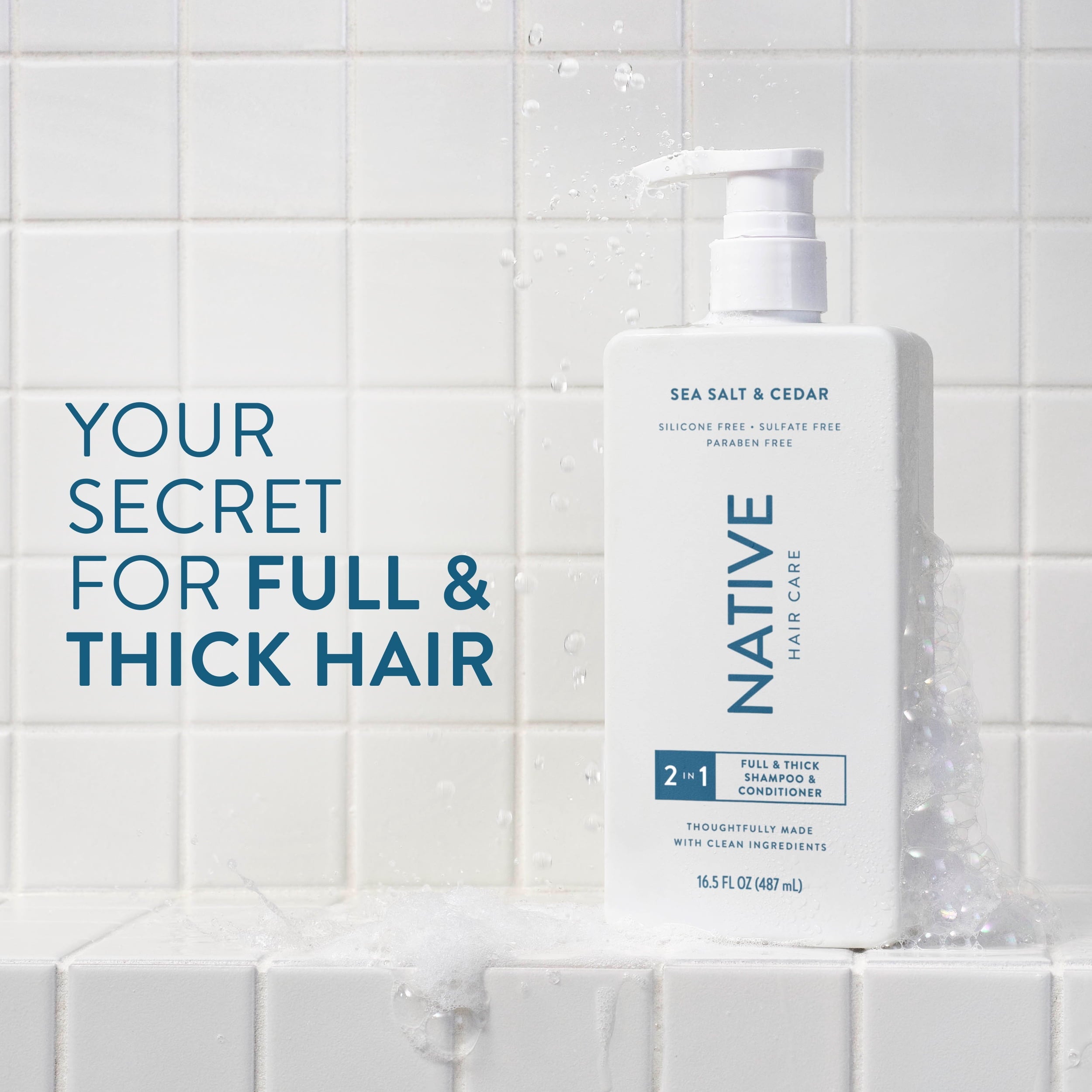 Full and Thick 2-in-1 Mens Shampoo and Conditioner Sea Salt and Cedar 16.5 fl oz