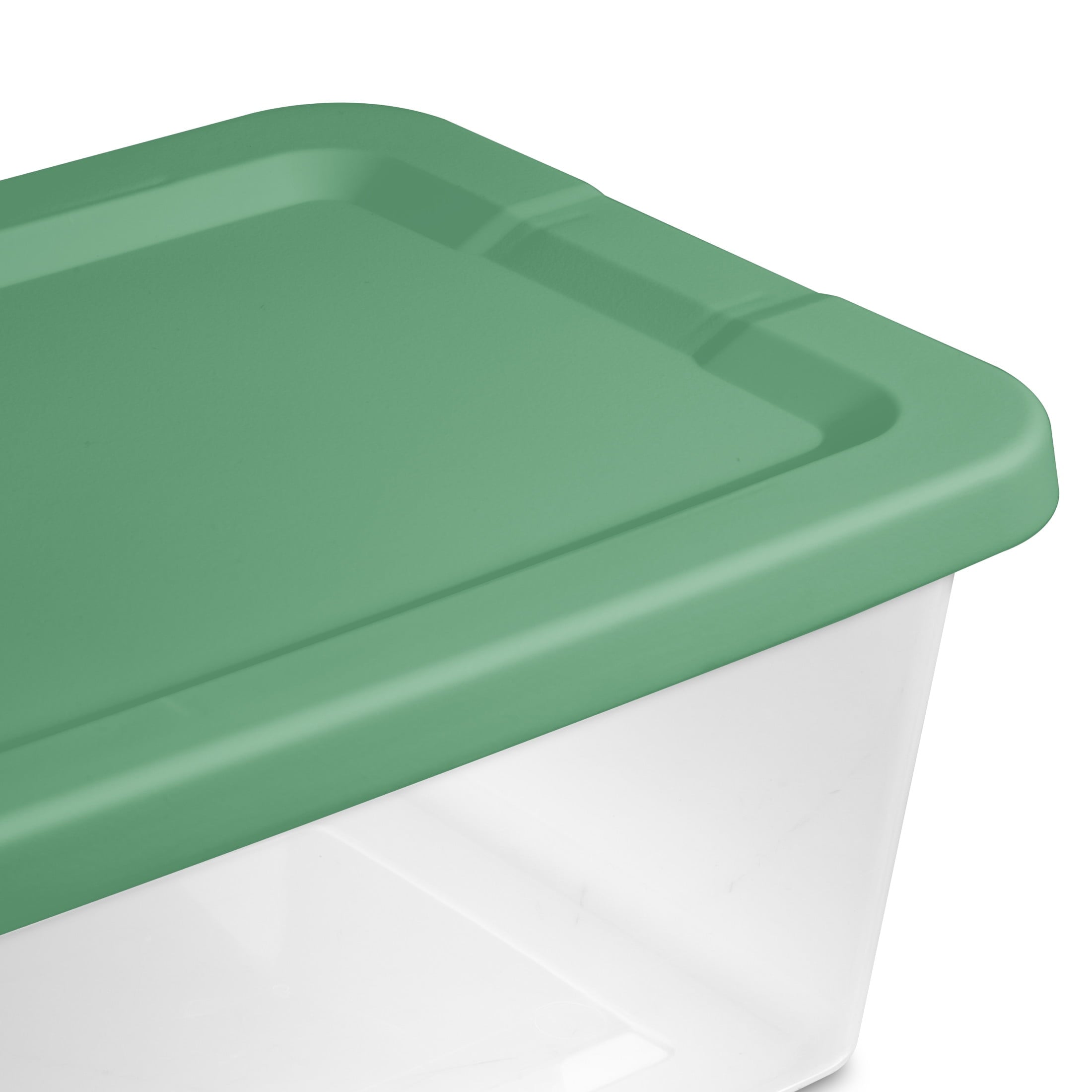 Set of (10) 6 Quart Small Storage Bins, Clear Plastic Storage Containers with Snap-on Lids, White