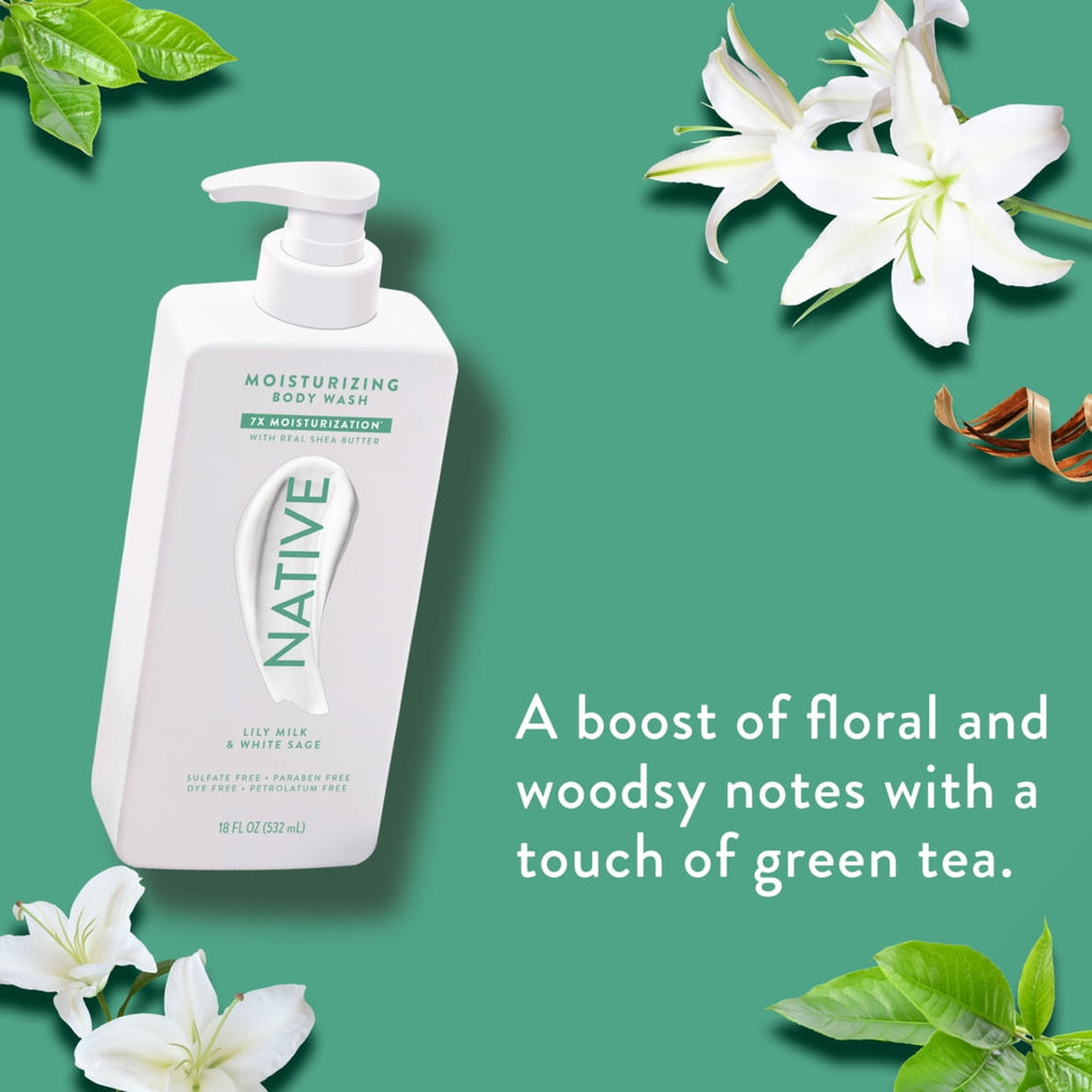 Lily Milk &amp; White Sage Moisturizing Body Wash 18oz