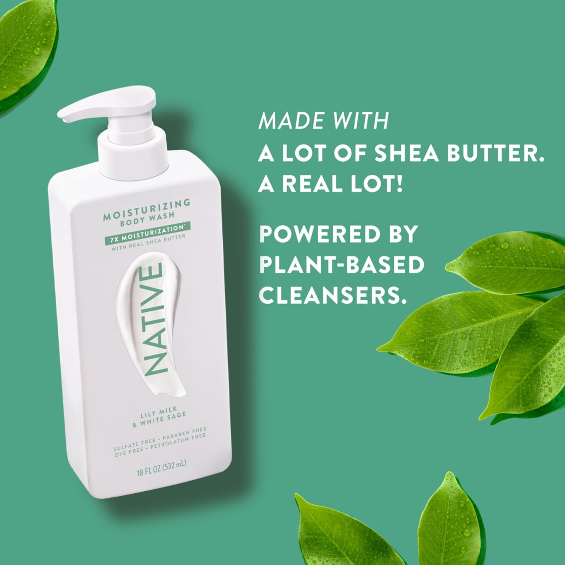 Lily Milk &amp; White Sage Moisturizing Body Wash 18oz