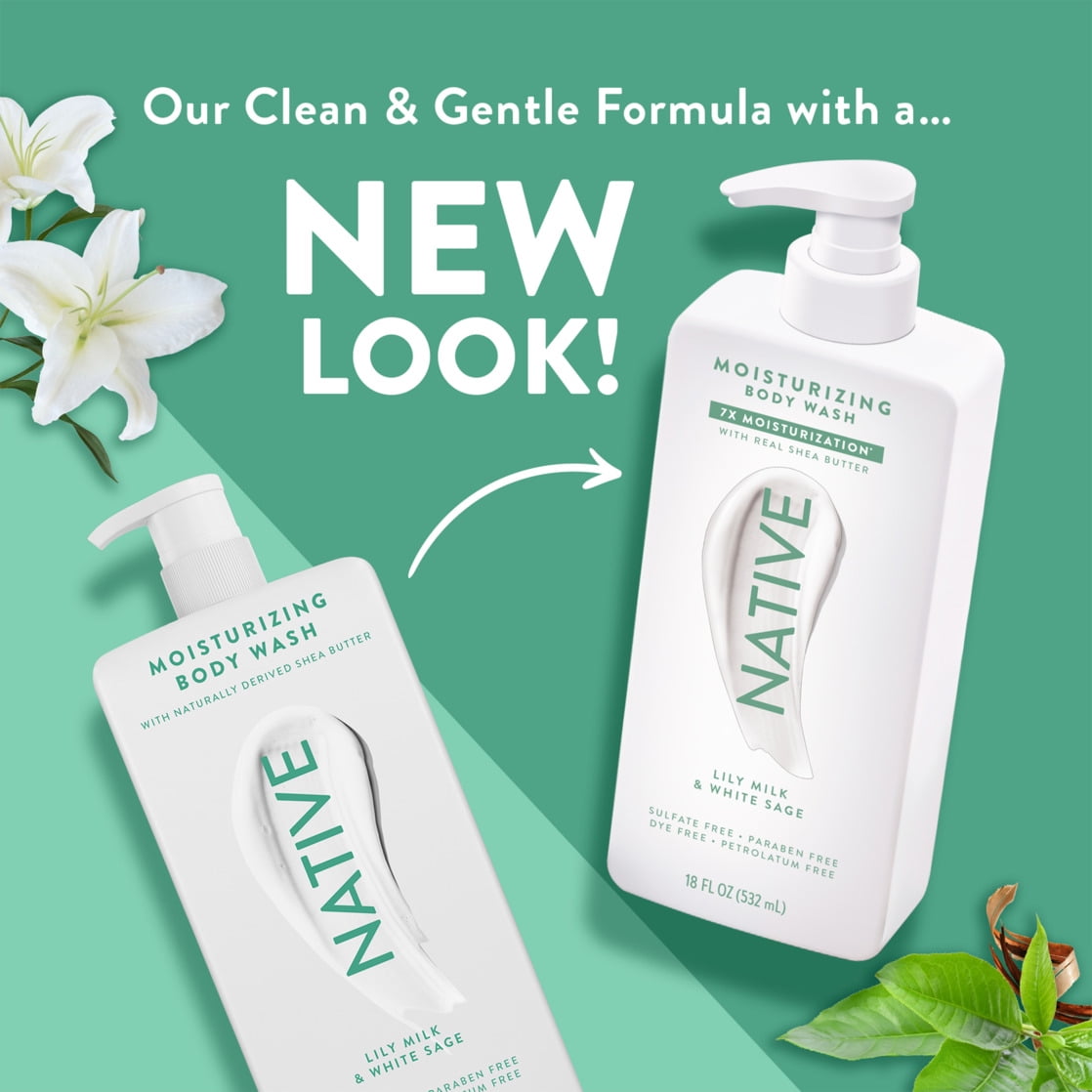 Lily Milk &amp; White Sage Moisturizing Body Wash 18oz