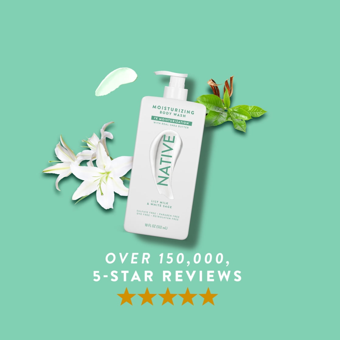 Lily Milk &amp; White Sage Moisturizing Body Wash 18oz