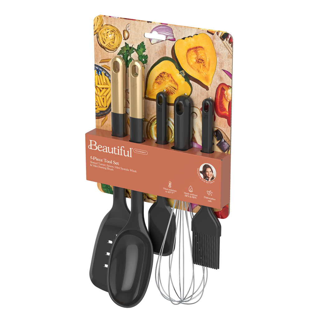 5-Piece Kitchen Tool Set, Porcini Taupe by Drew Barrymore