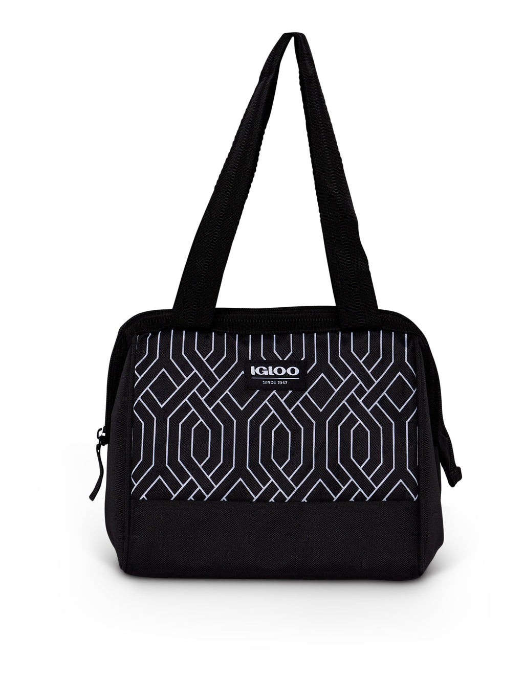 Leftover Polyester Lunch Tote Cooler, 9 Can Capacity, Black and White, Well Suited to Hot or Cold Meals Away from Home