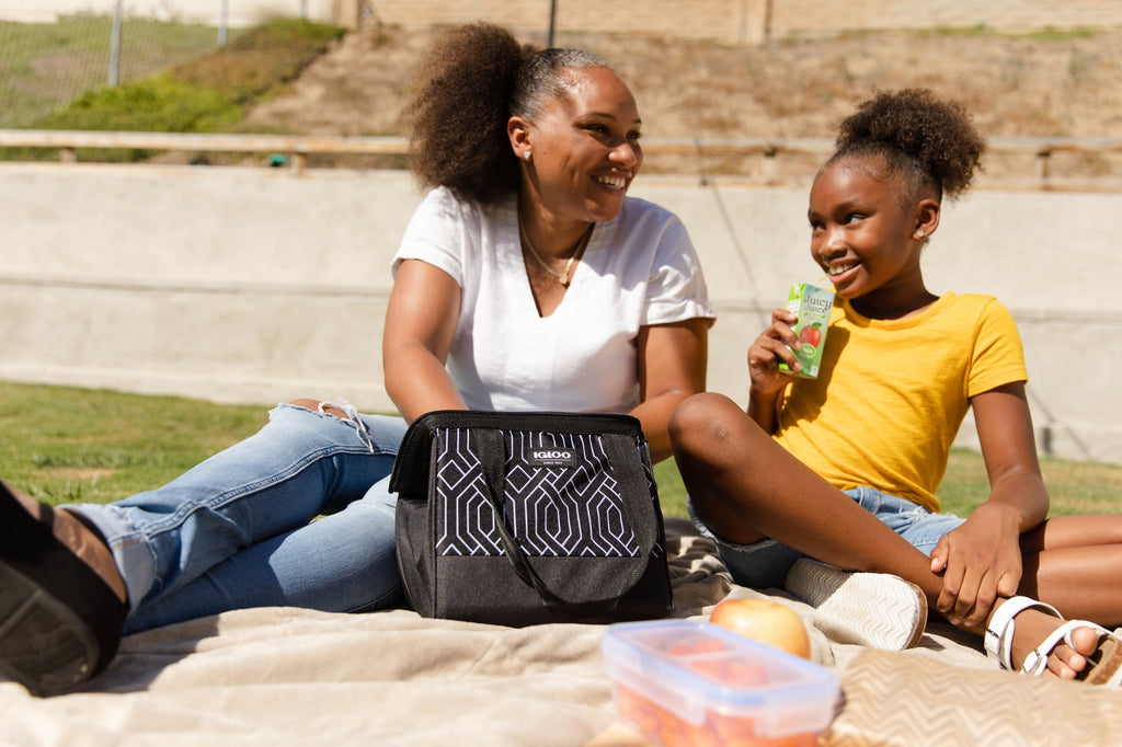 Leftover Polyester Lunch Tote Cooler, 9 Can Capacity, Black and White, Well Suited to Hot or Cold Meals Away from Home