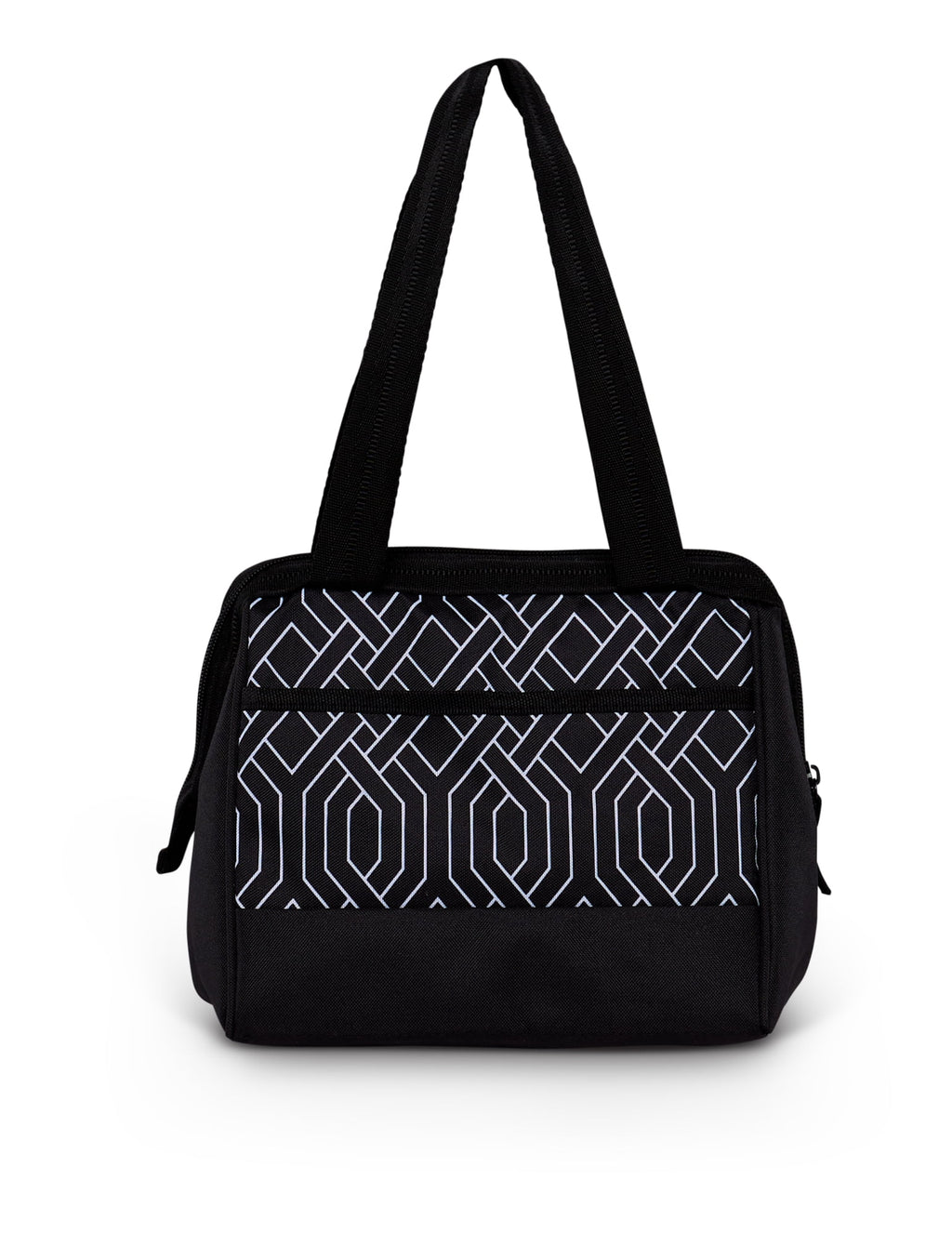 Leftover Polyester Lunch Tote Cooler, 9 Can Capacity, Black and White, Well Suited to Hot or Cold Meals Away from Home