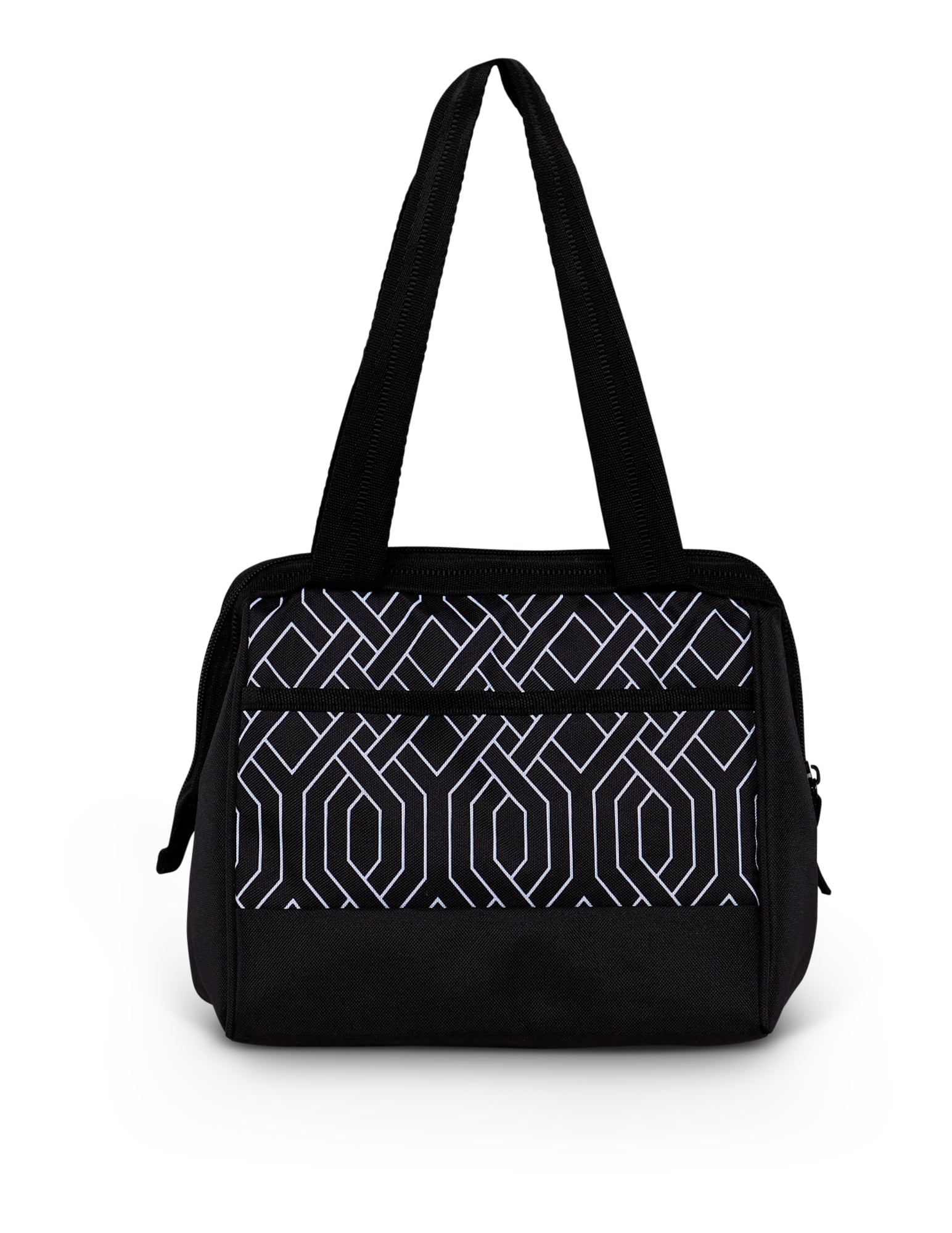 Leftover Polyester Lunch Tote Cooler, 9 Can Capacity, Black and White, Well Suited to Hot or Cold Meals Away from Home