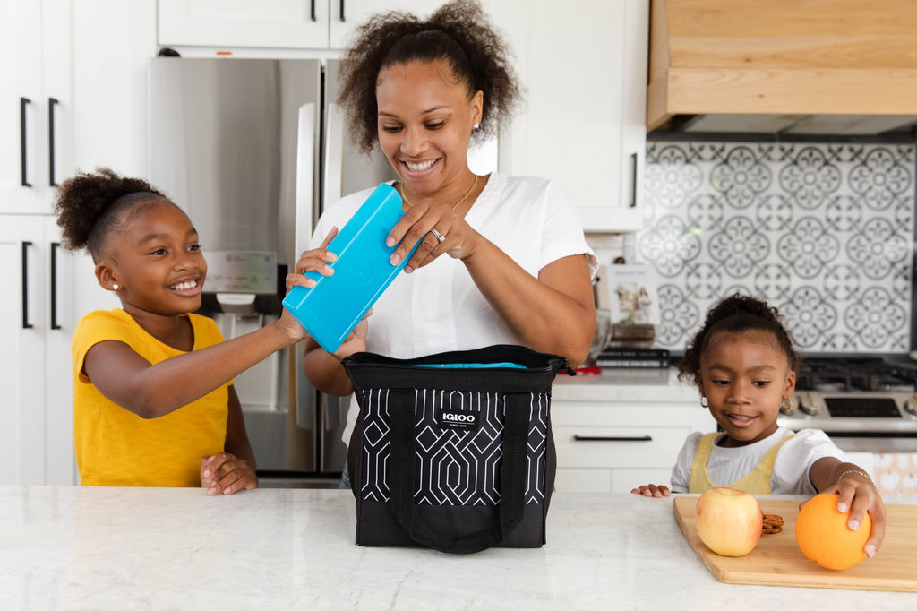 Leftover Polyester Lunch Tote Cooler, 9 Can Capacity, Black and White, Well Suited to Hot or Cold Meals Away from Home