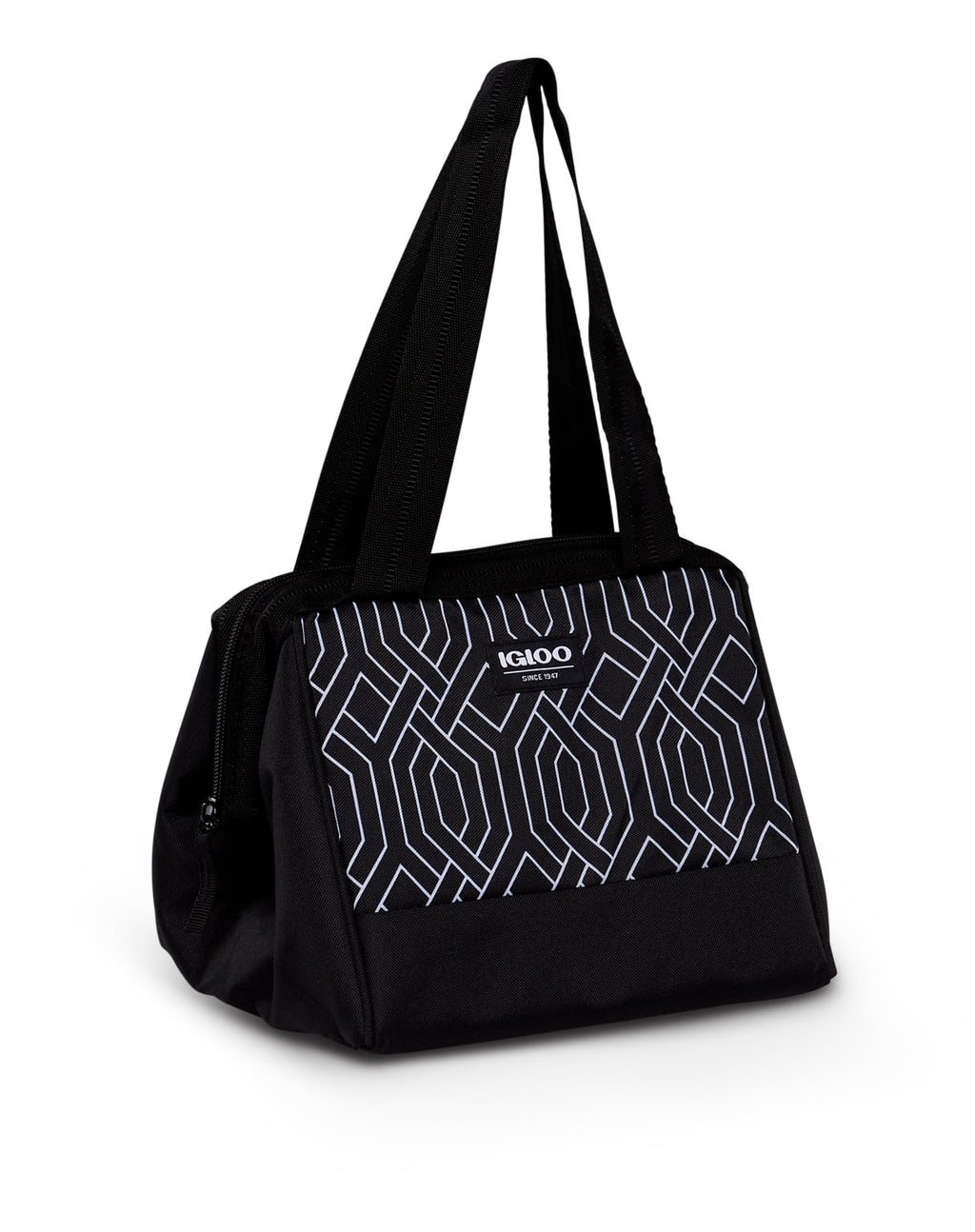 Leftover Polyester Lunch Tote Cooler, 9 Can Capacity, Black and White, Well Suited to Hot or Cold Meals Away from Home