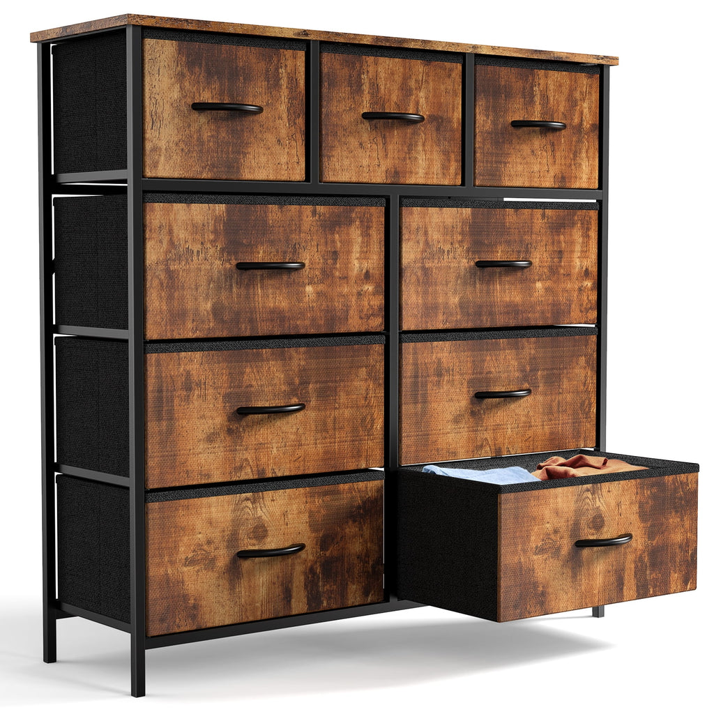8-Drawer Fabric Dresser Storage Chest for Bedroom, Closet, Entryway, Storage Furniture for Adults, Black