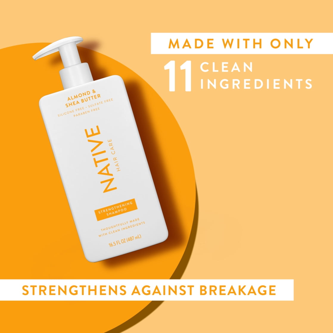 Strengthening Shampoo, Almond &amp; Shea Butter, Sulfate &amp; Paraben Free, 16.5 oz