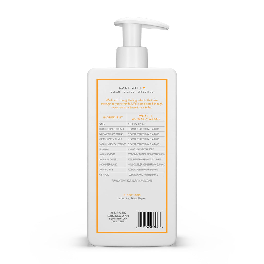Strengthening Shampoo, Almond &amp; Shea Butter, Sulfate &amp; Paraben Free, 16.5 oz