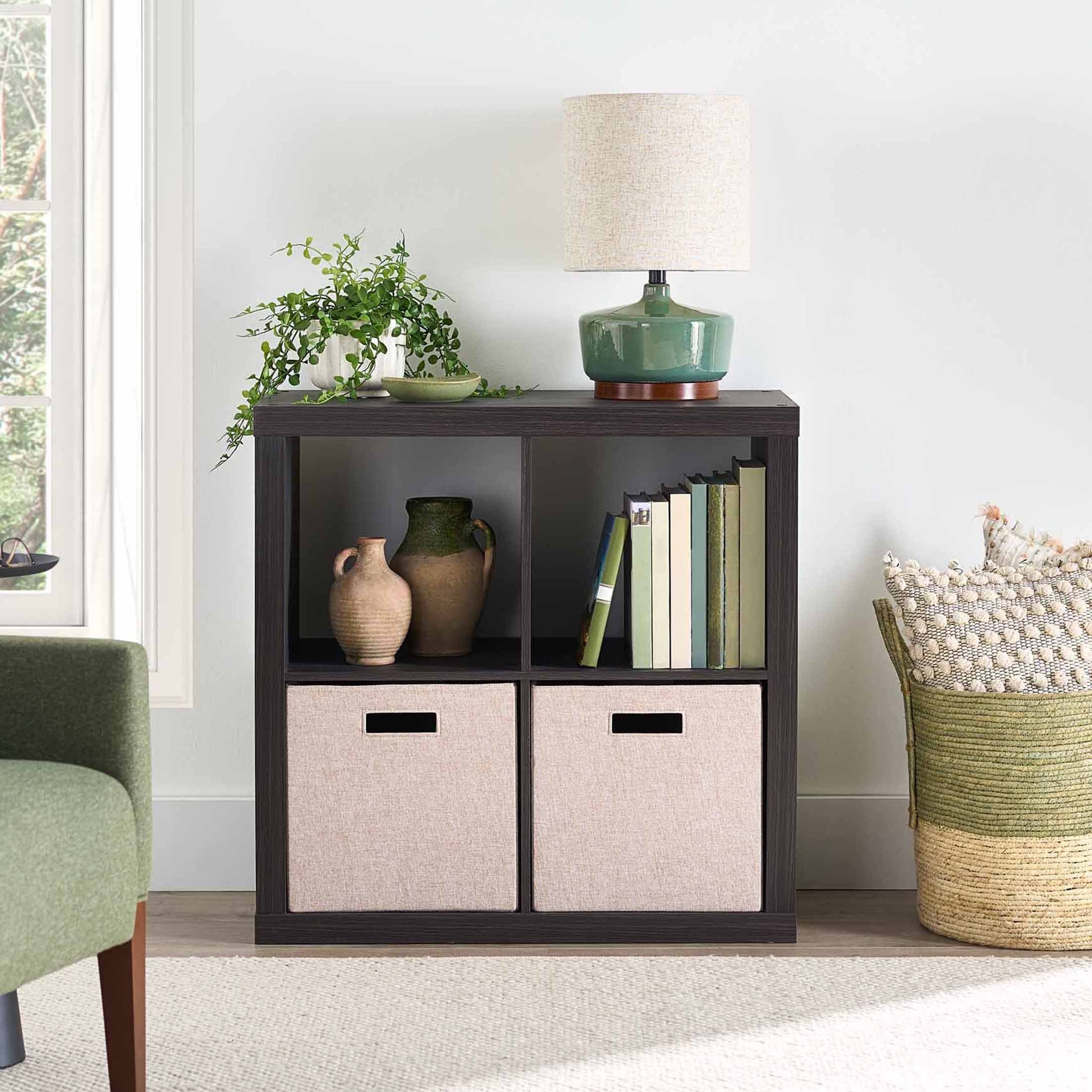 Better Homes &amp; Gardens 4 Cube Storage Organizer, White Texture
