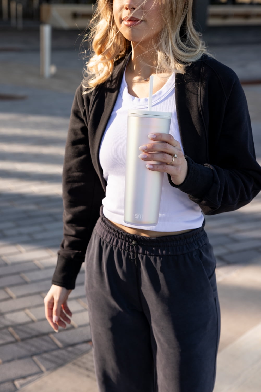 24 fl oz Double Wall Plastic Classic Tumbler with Straw|Opalescent