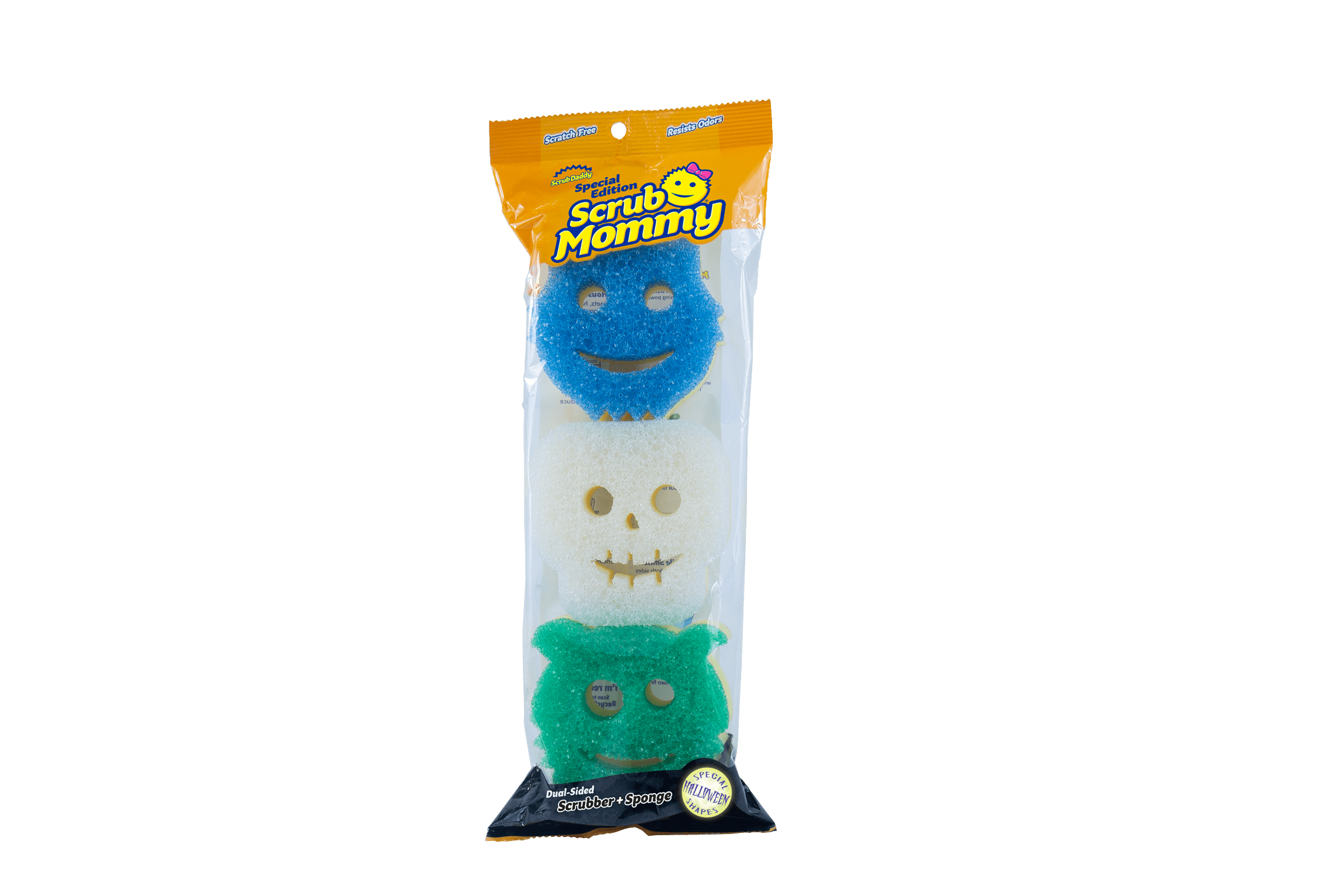 Scrub Mommy Special Edition Halloween - Scratch-Free Multipurpose Dish Sponge - BPA Free &amp; Made with Polymer Foam - Stain &amp; Odor Resistant Kitchen Sponge (3ct)