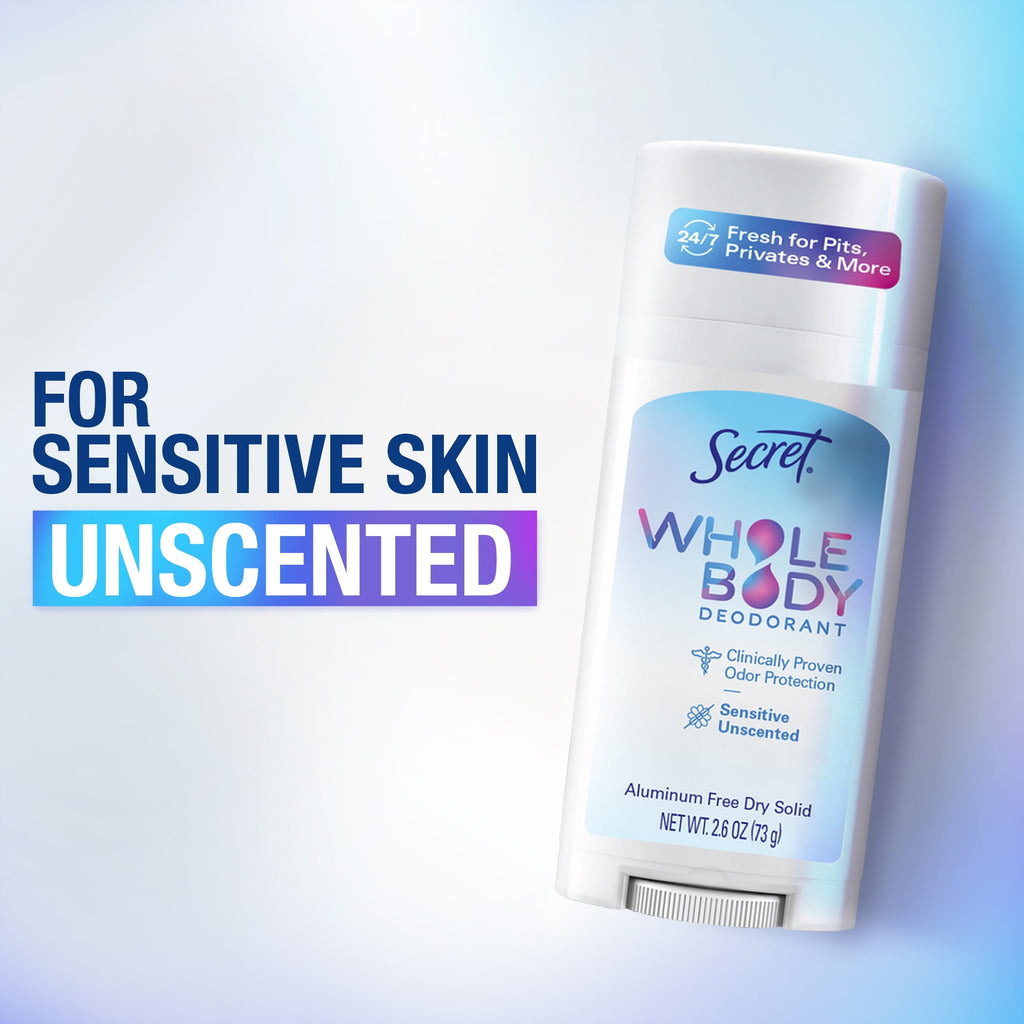 Whole Body Stick Aluminum Free Deodorant for Women Unscented 2.6oz